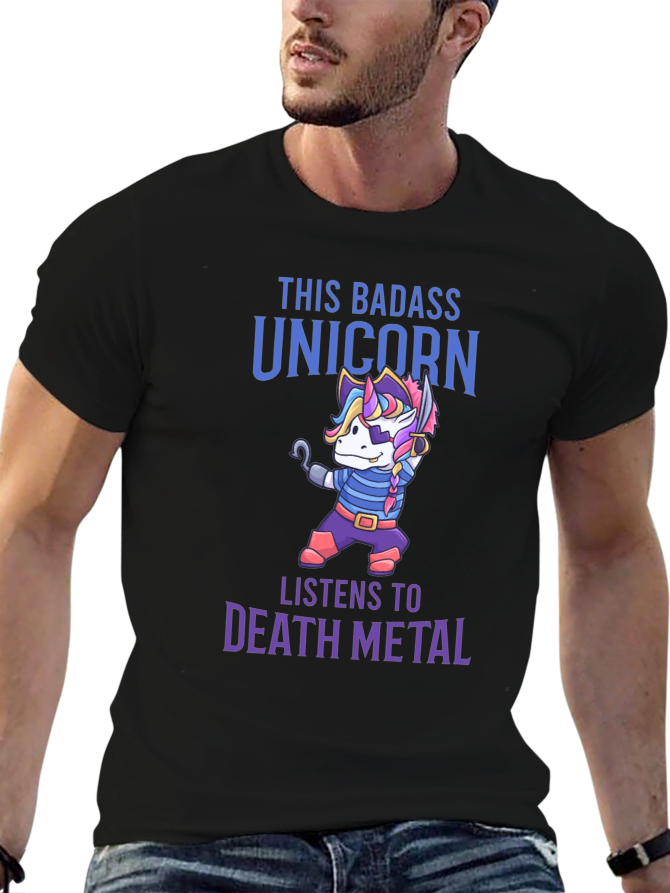 Badass Unicorn Death Metal T-Shirt