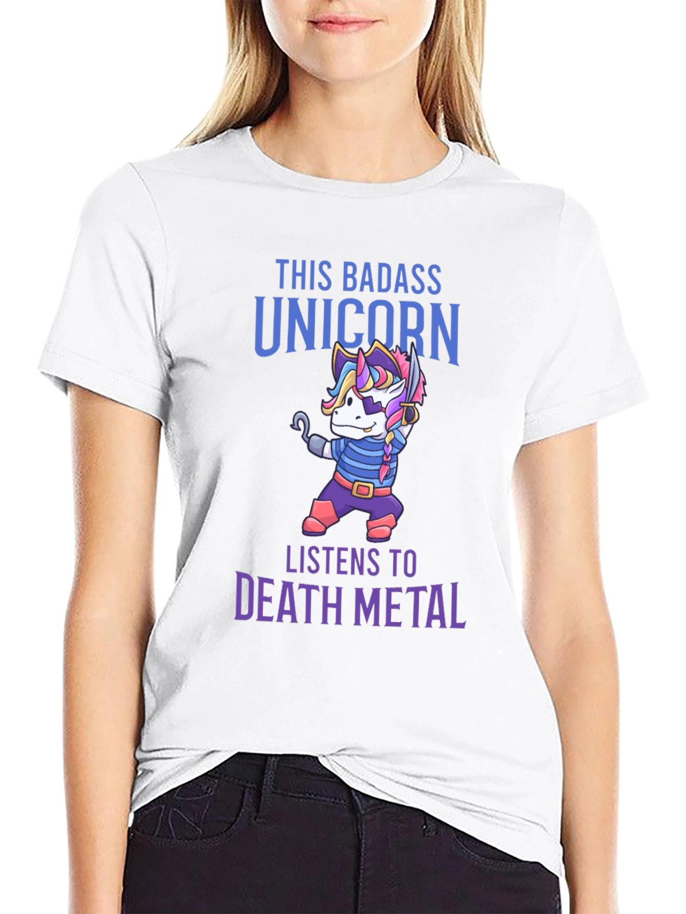 Badass Unicorn Death Metal T-Shirt