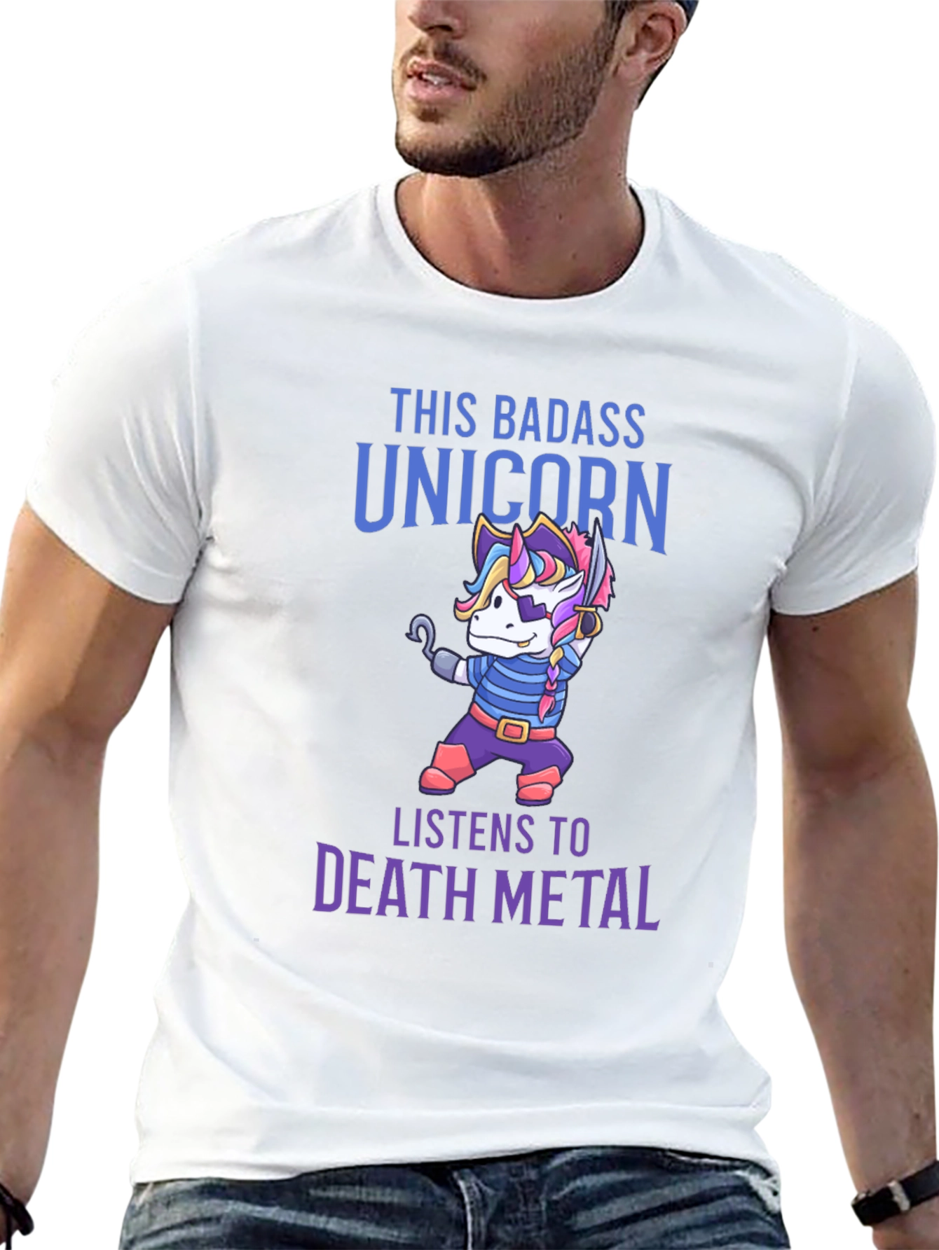 Badass Unicorn Death Metal T-Shirt