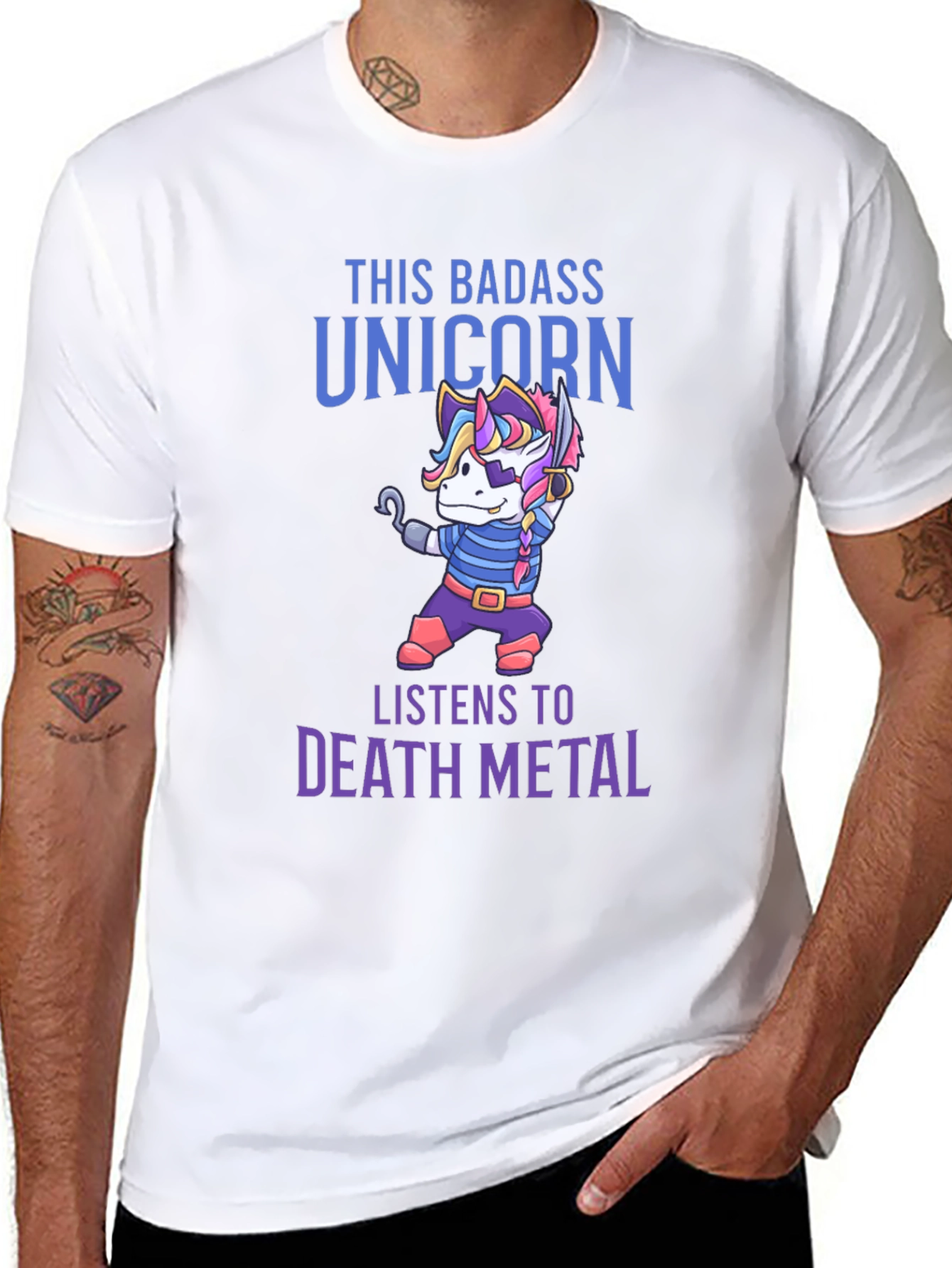 Badass Unicorn Death Metal T-Shirt
