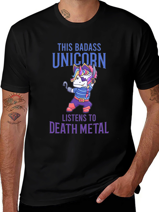 Badass Unicorn Death Metal T-Shirt