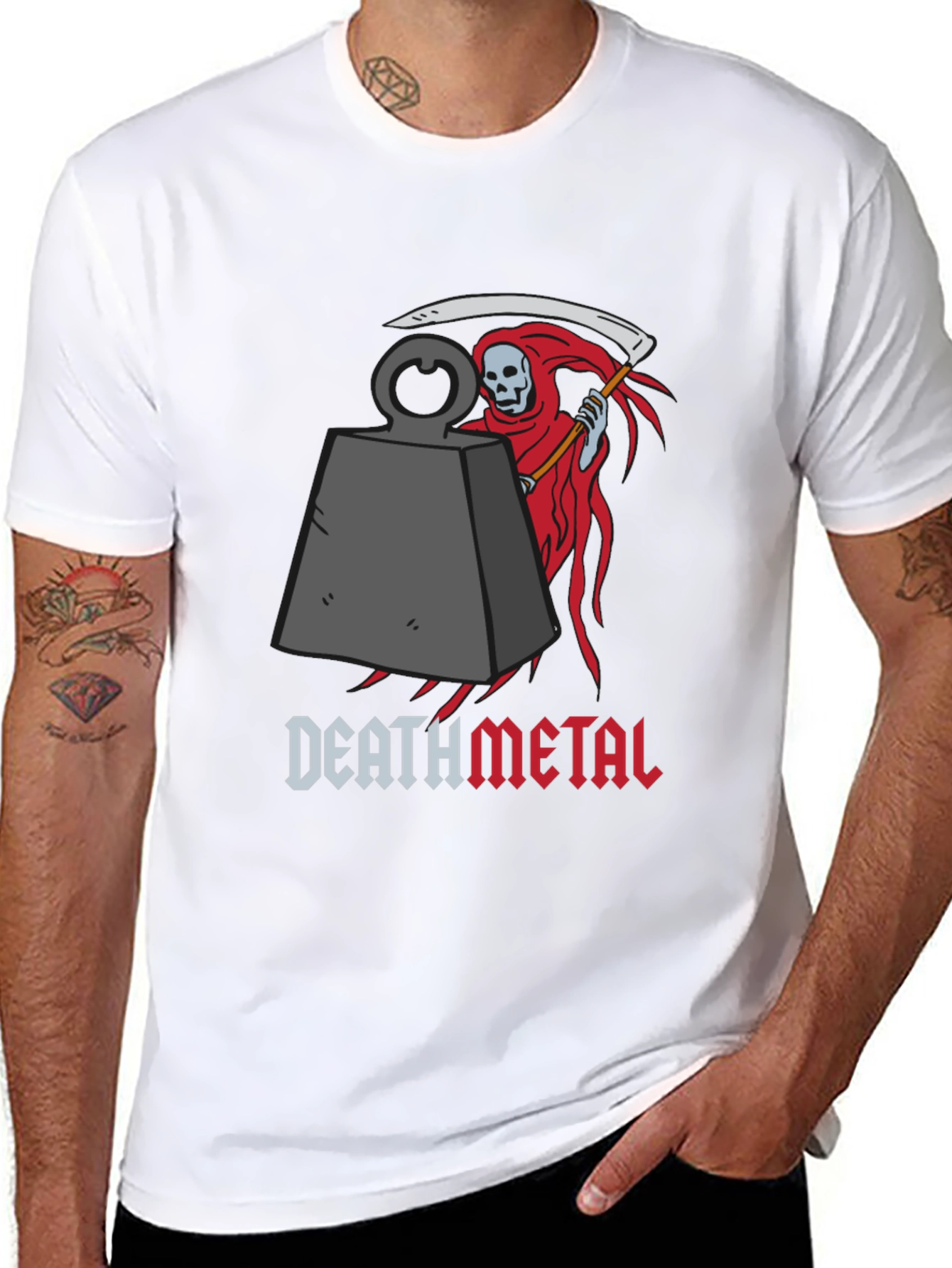 Death Metal Grim Reaper Graphic T-Shirt