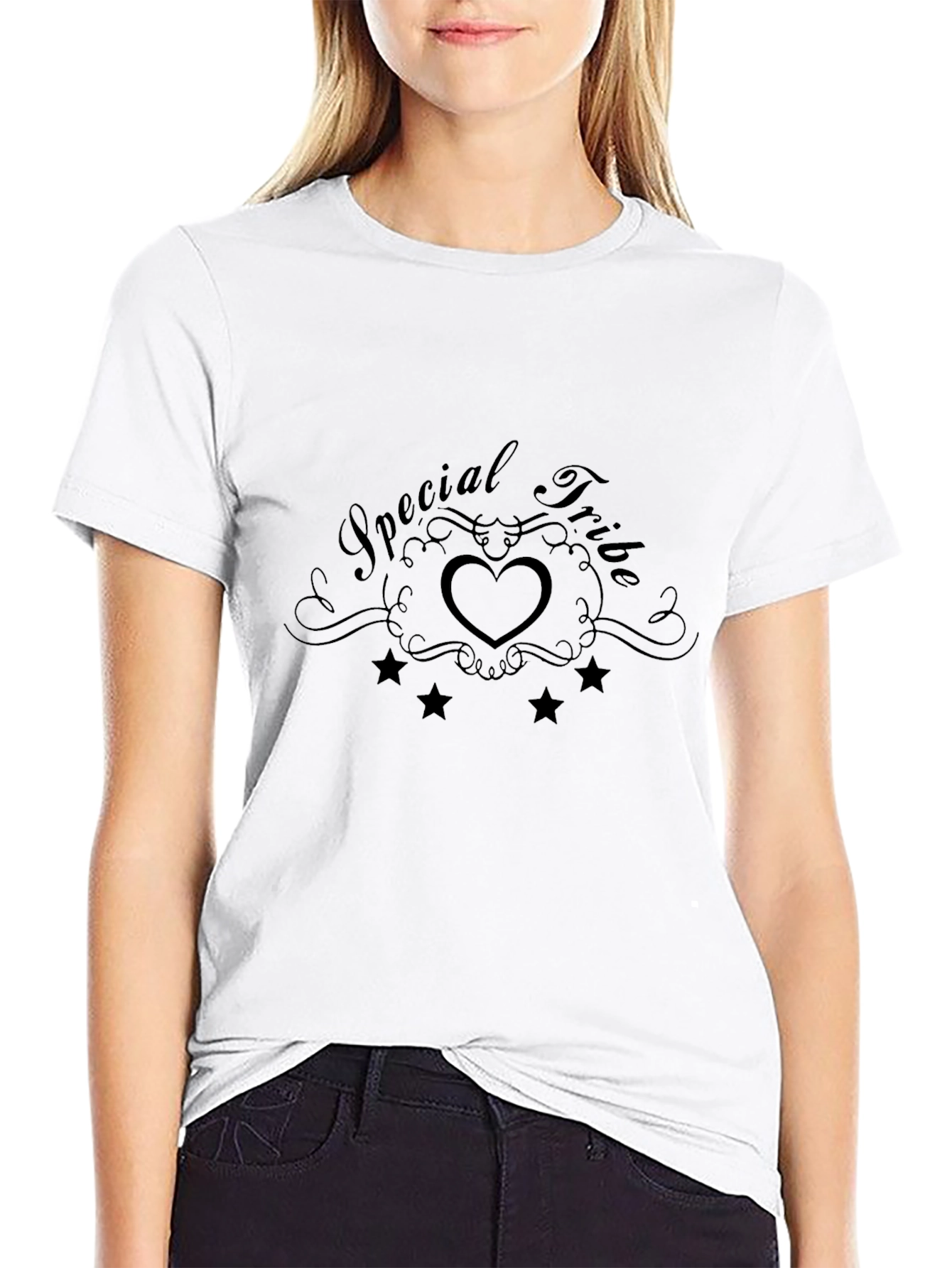 Special Tribe Heart Graphic Black T-Shirt