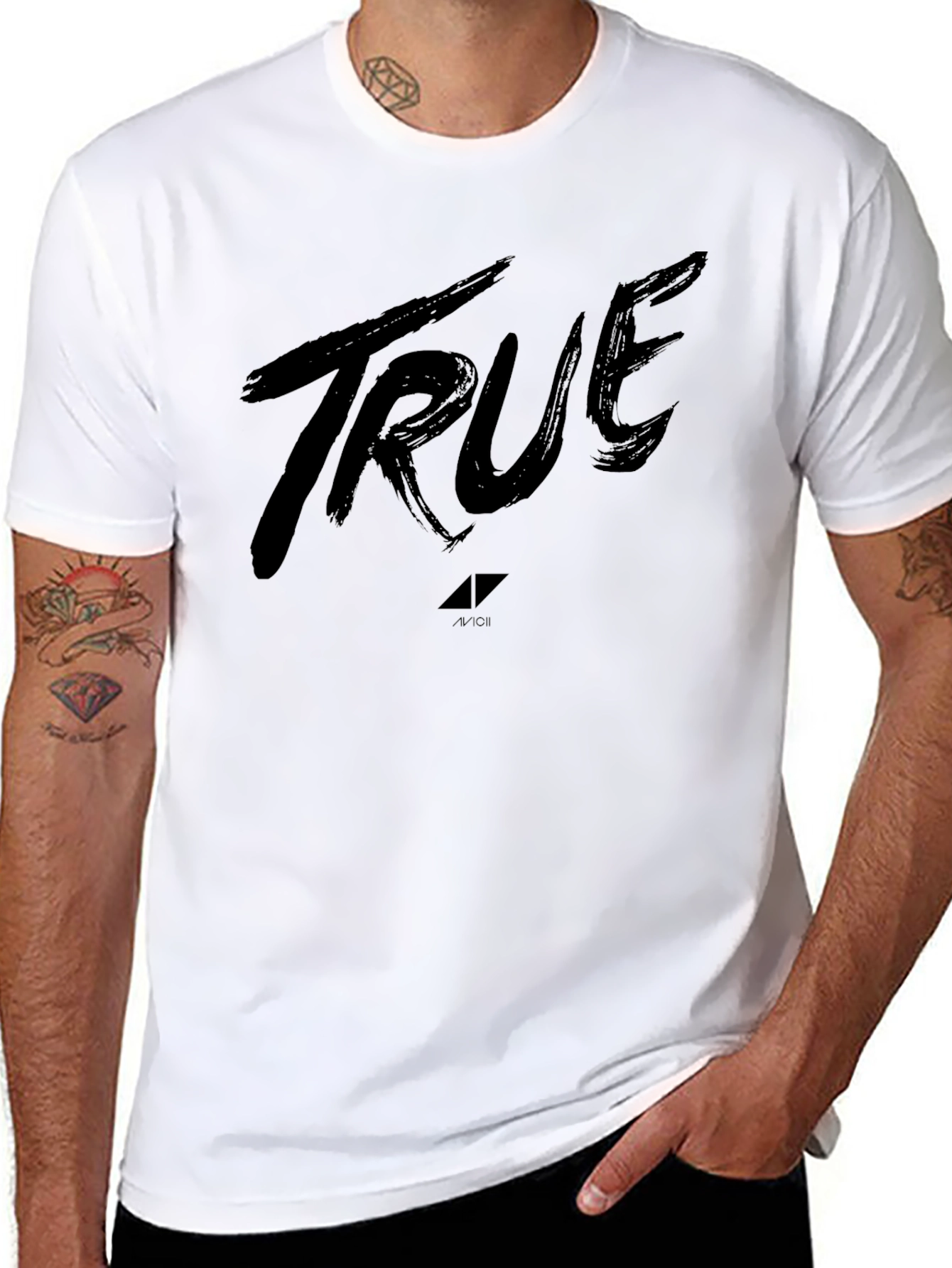 True Avicii Black Graphic T-Shirt - Music Fan Apparel