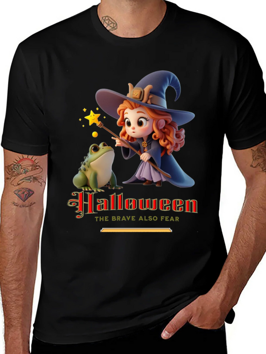 Halloween Witch & Frog Graphic Tee