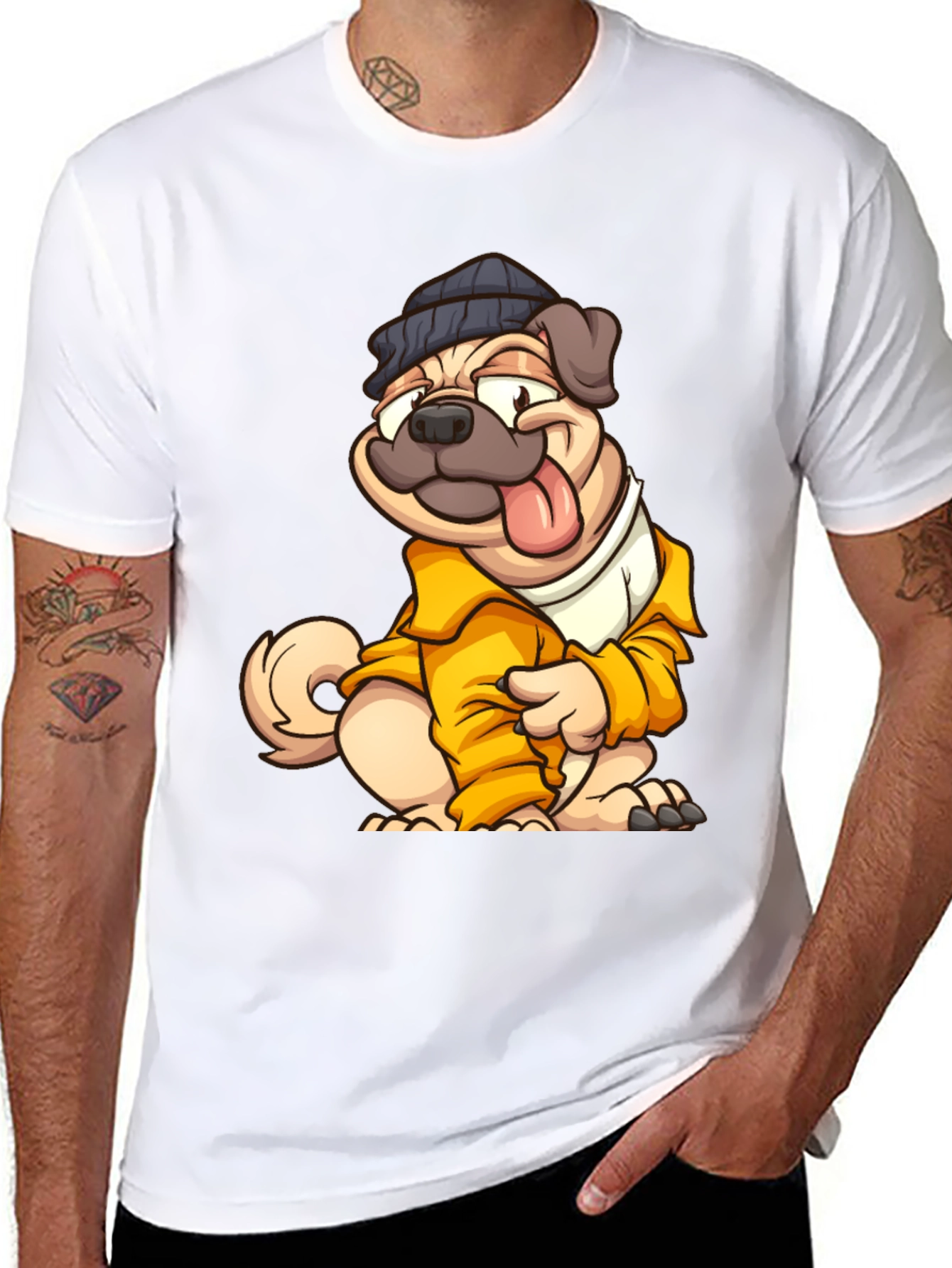 Cool Cartoon Pug T-Shirt