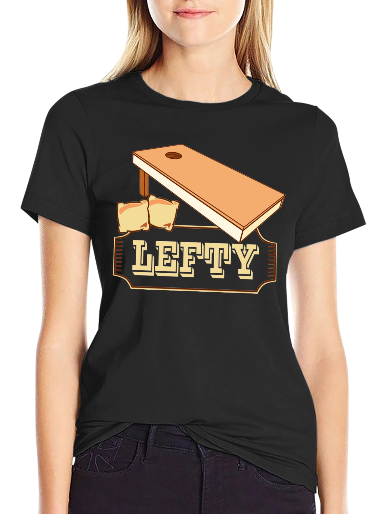 Lefty Cornhole T-Shirt: Tournament Ready!