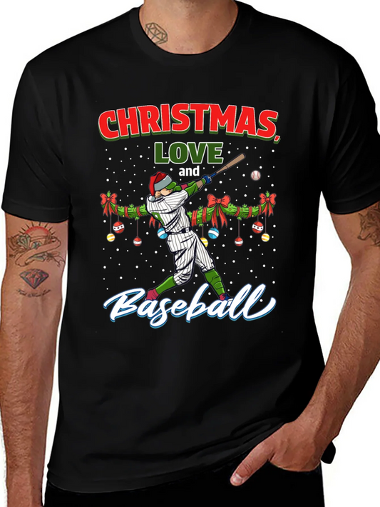Christmas Baseball T-Shirt Holiday Season Gift