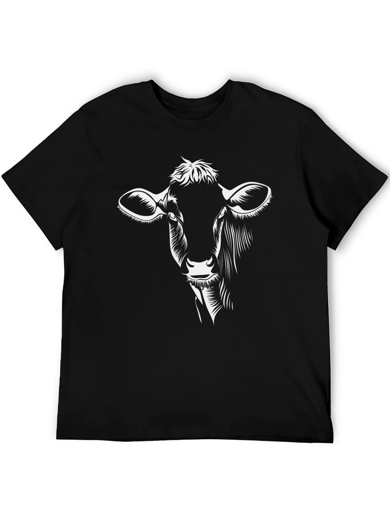 Cow Graphic T-Shirt - Black Cotton Tee
