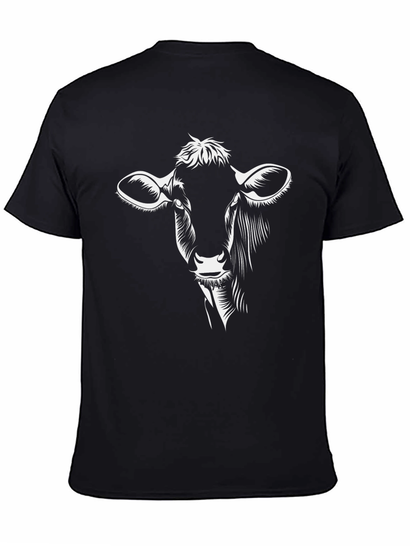 Cow Graphic T-Shirt - Black Cotton Tee