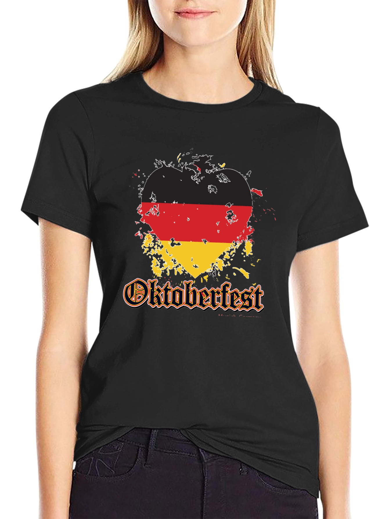 Oktoberfest Germany Flag Heart T-Shirt
