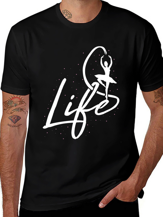 Life Dance T-Shirt Black Cotton Graphic Tee