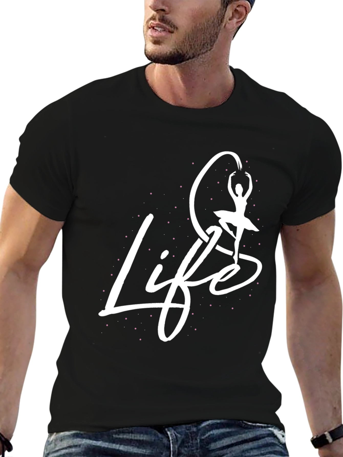 Life Dance T-Shirt Black Cotton Graphic Tee
