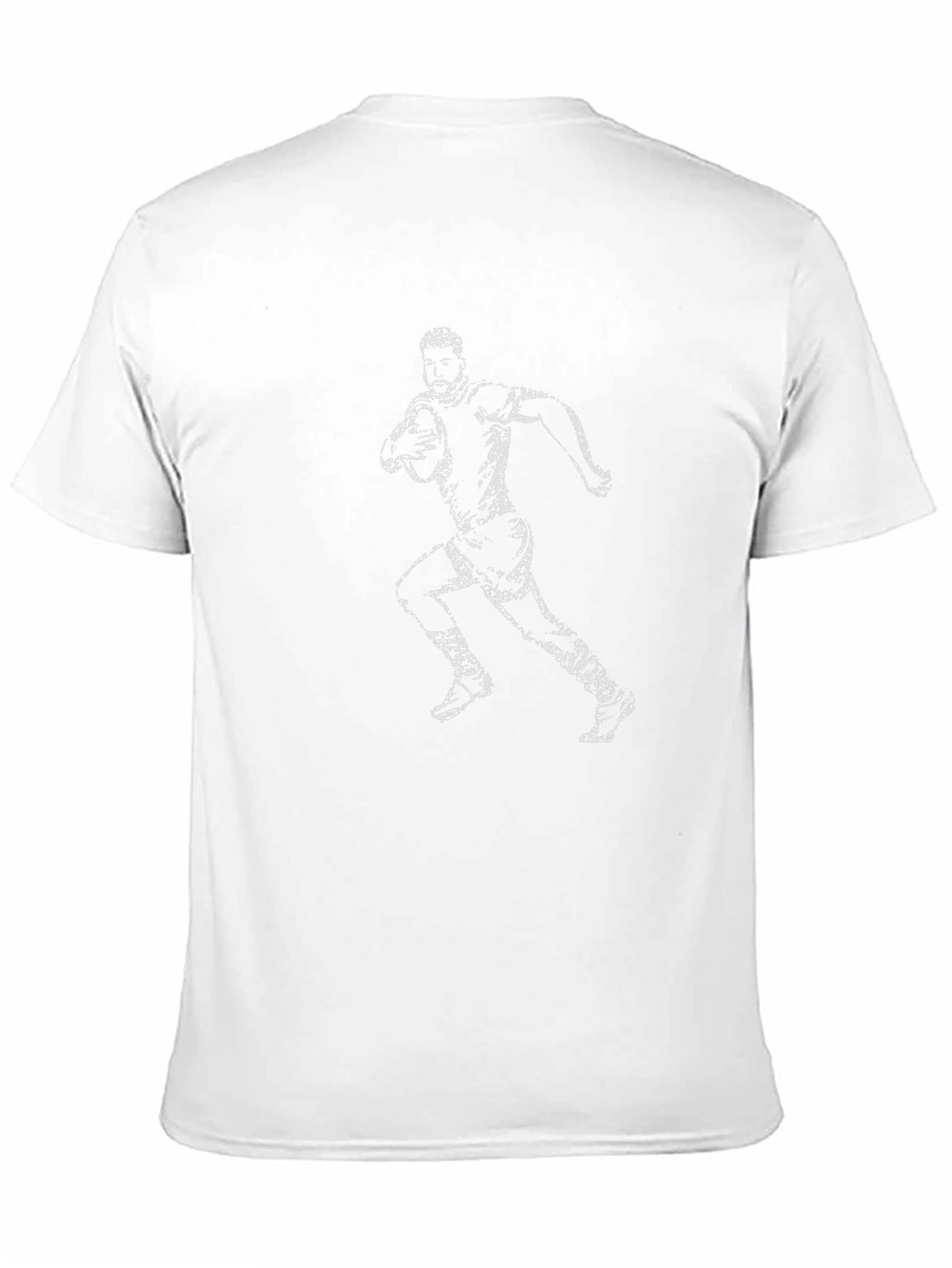 Rugby Player Graphic Tee - Black Cotton T-Shirt