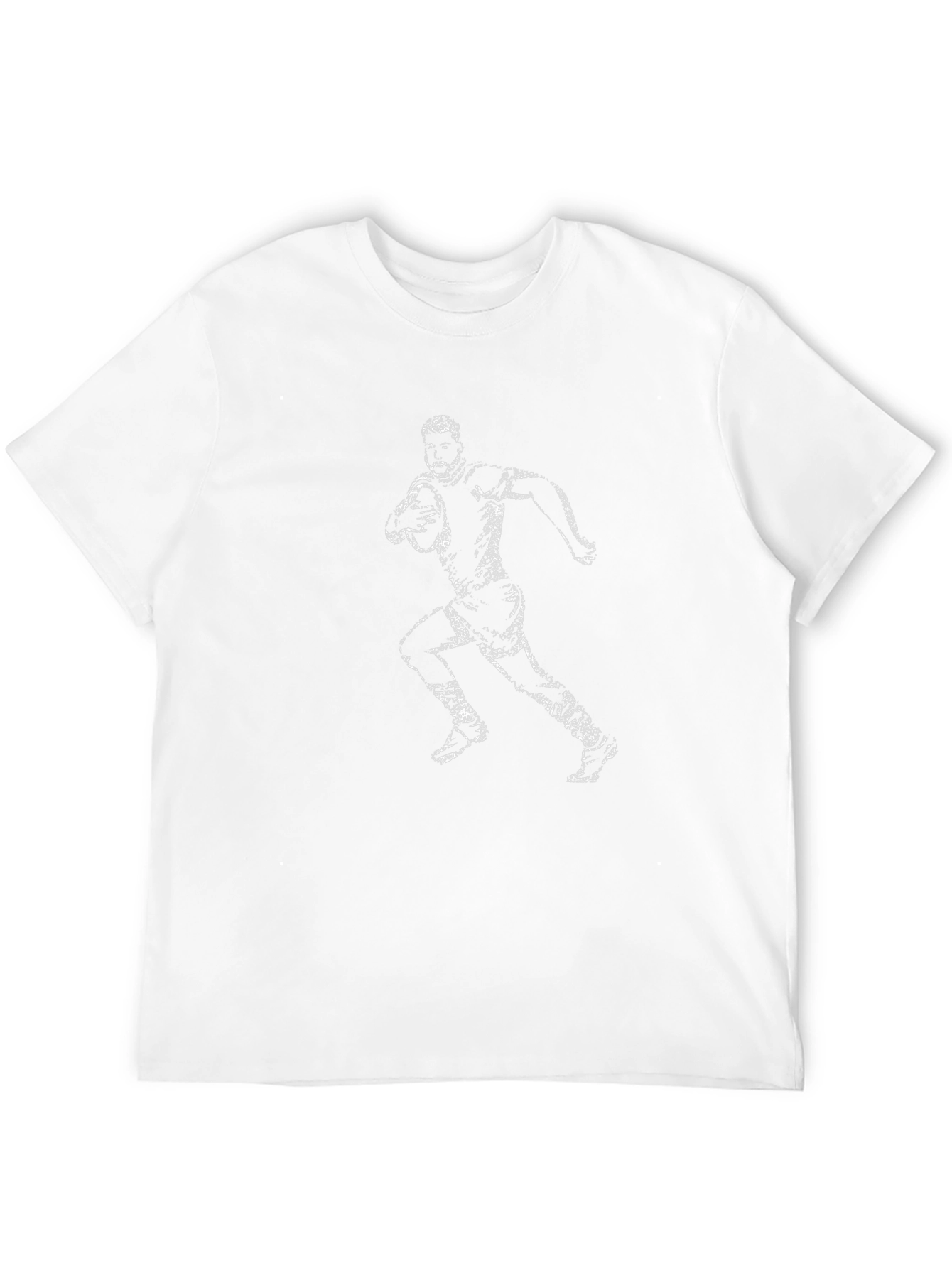 Rugby Player Graphic Tee - Black Cotton T-Shirt