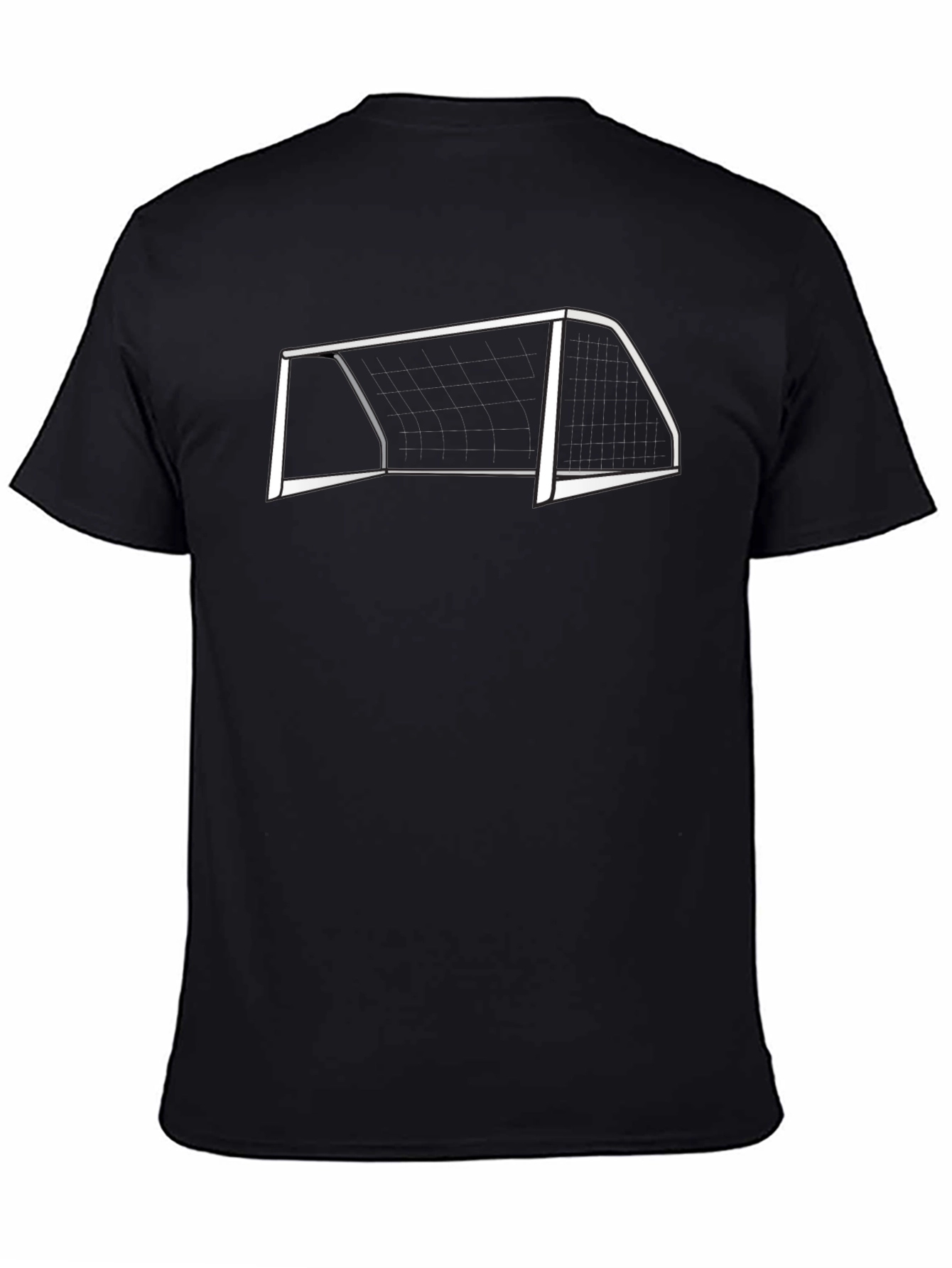 Soccer Goal Graphic Tee - Black Cotton Shirt