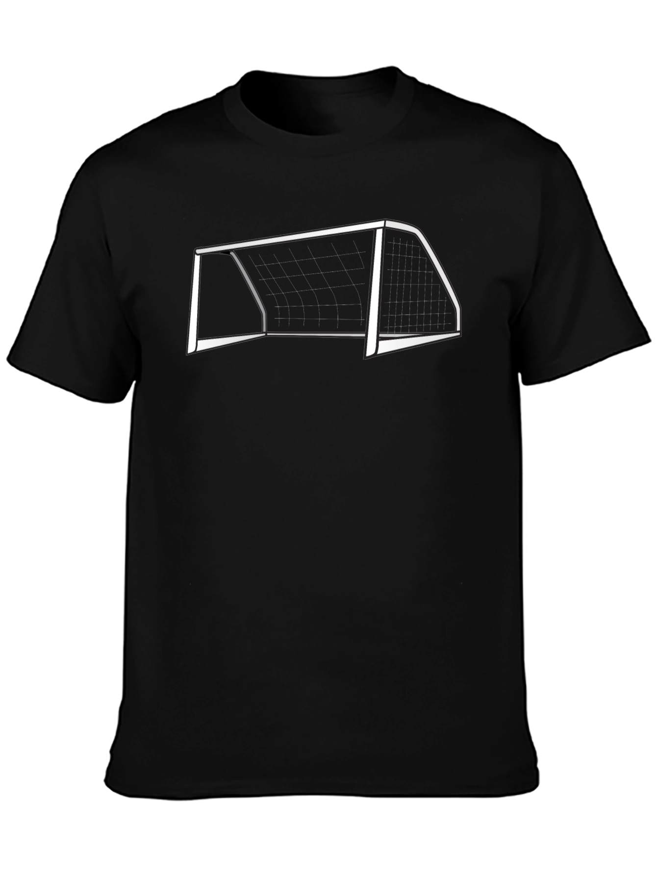Soccer Goal Graphic Tee - Black Cotton Shirt