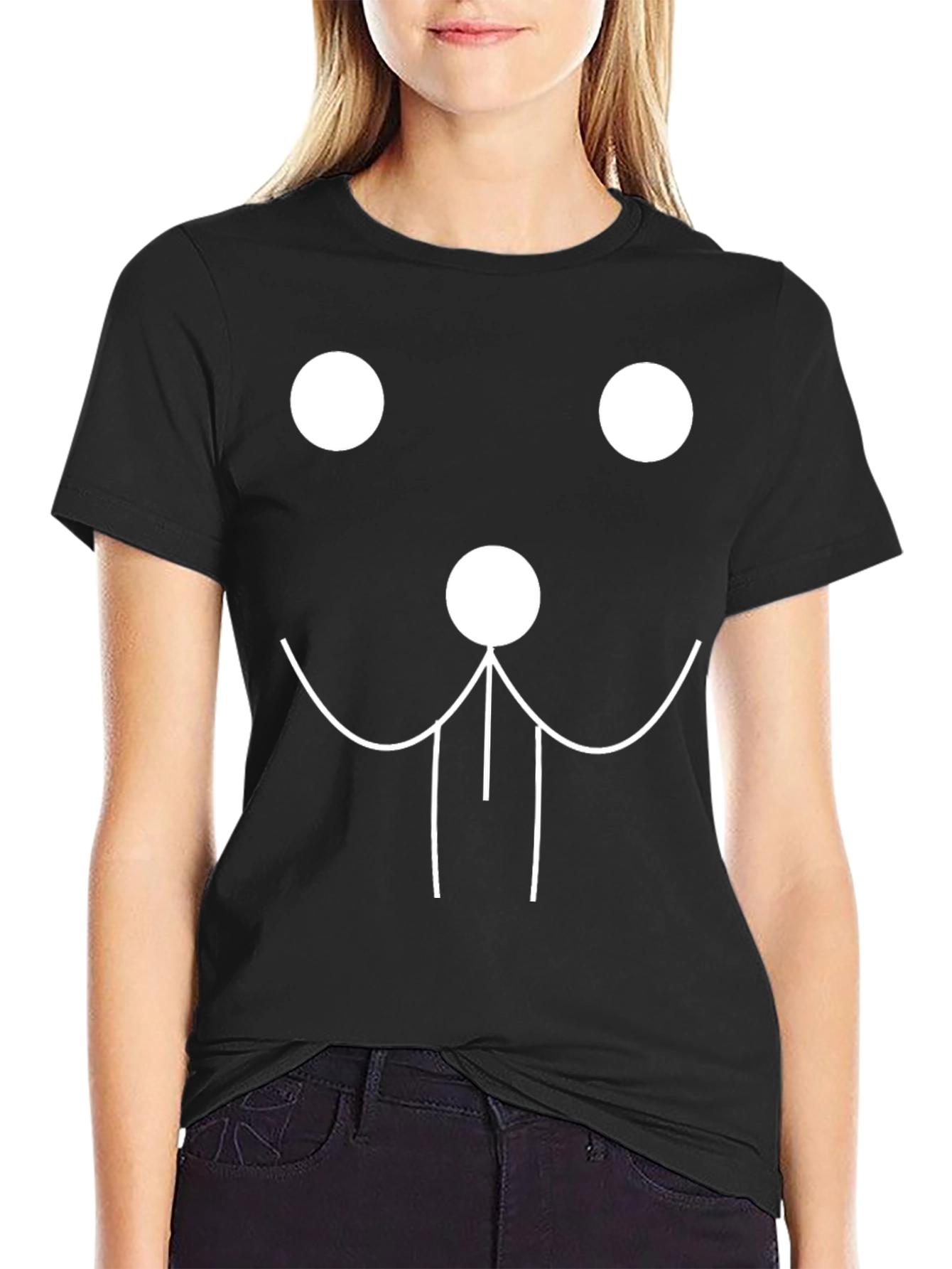 Fun Graphic Tee - Minimalist Face Design
