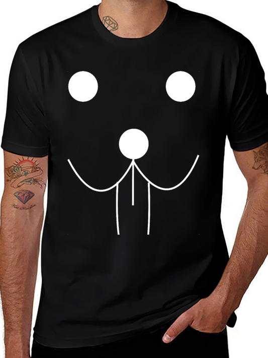 Fun Graphic Tee - Minimalist Face Design