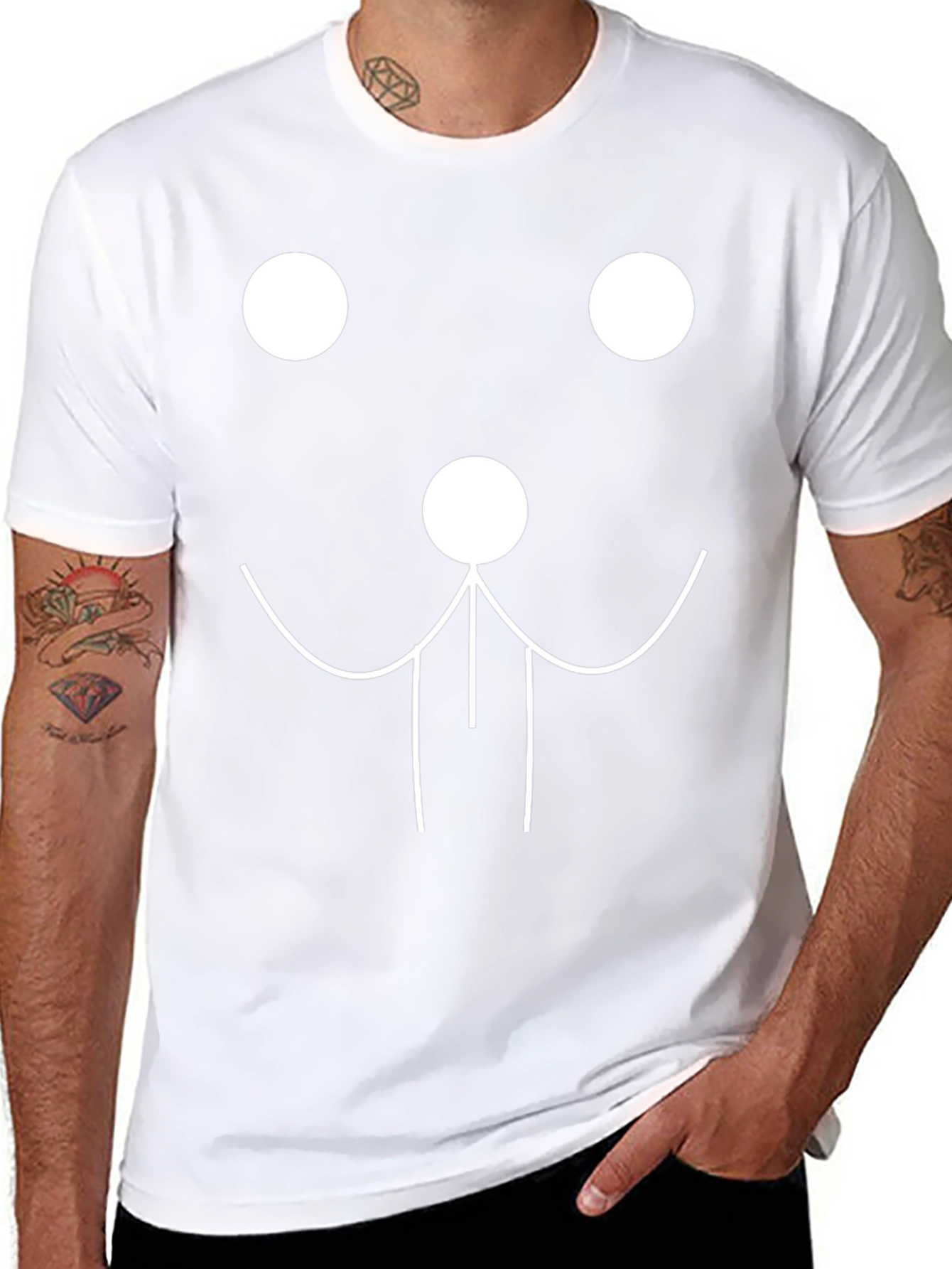 Fun Graphic Tee - Minimalist Face Design