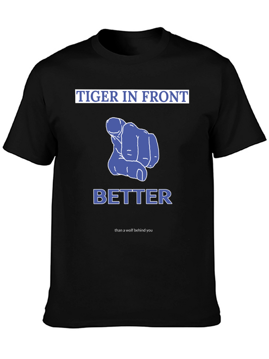 Tiger In Front T-Shirt - Mens Fashion Tee