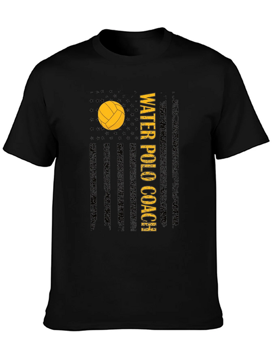 Water Polo Coach USA Flag Graphic Tee