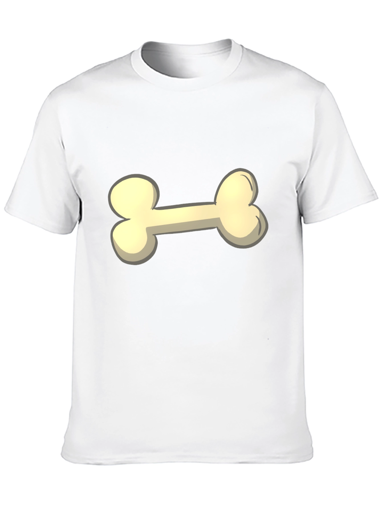 Cartoon Bone Graphic Tee - Black Casual T-Shirt