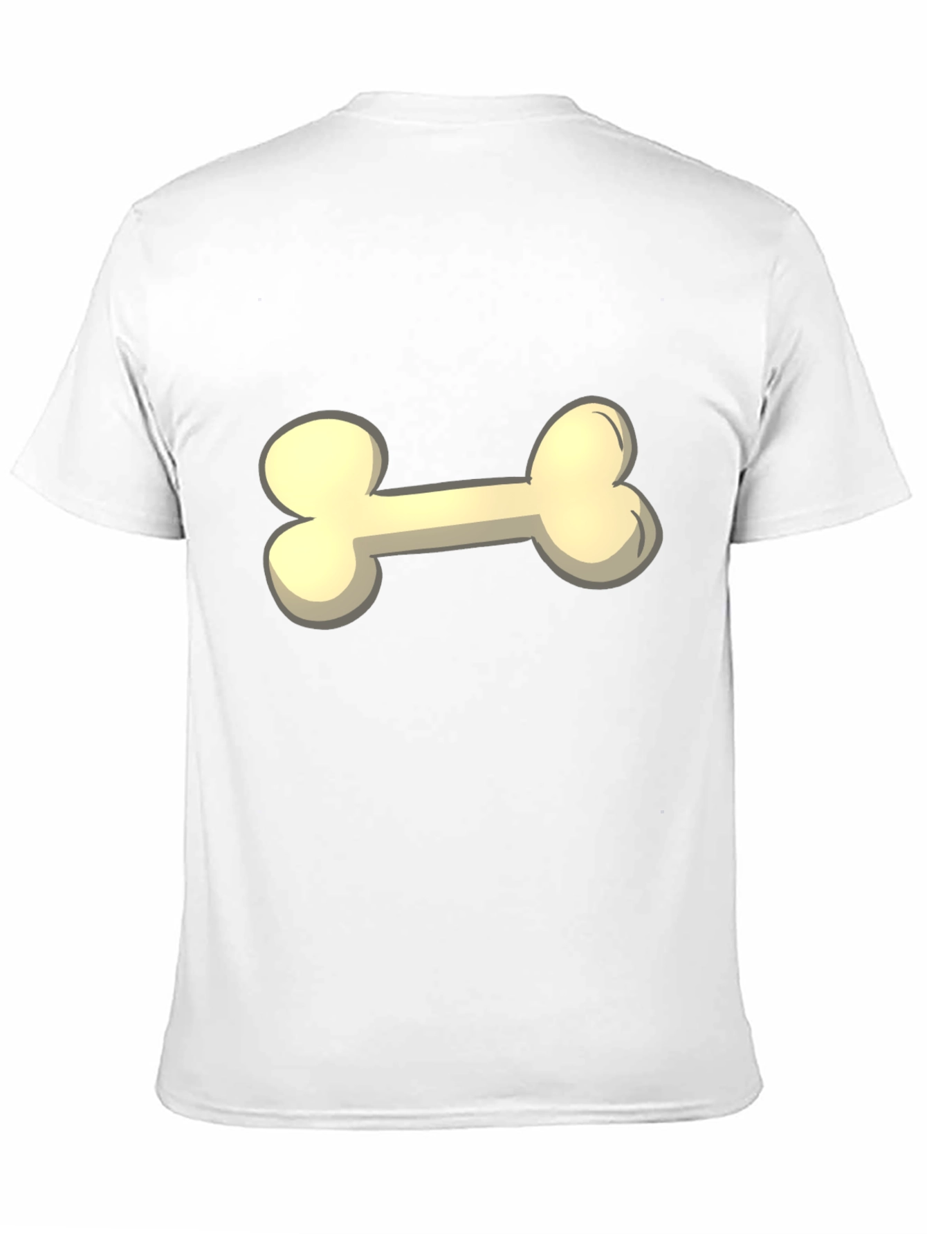 Cartoon Bone Graphic Tee - Black Casual T-Shirt
