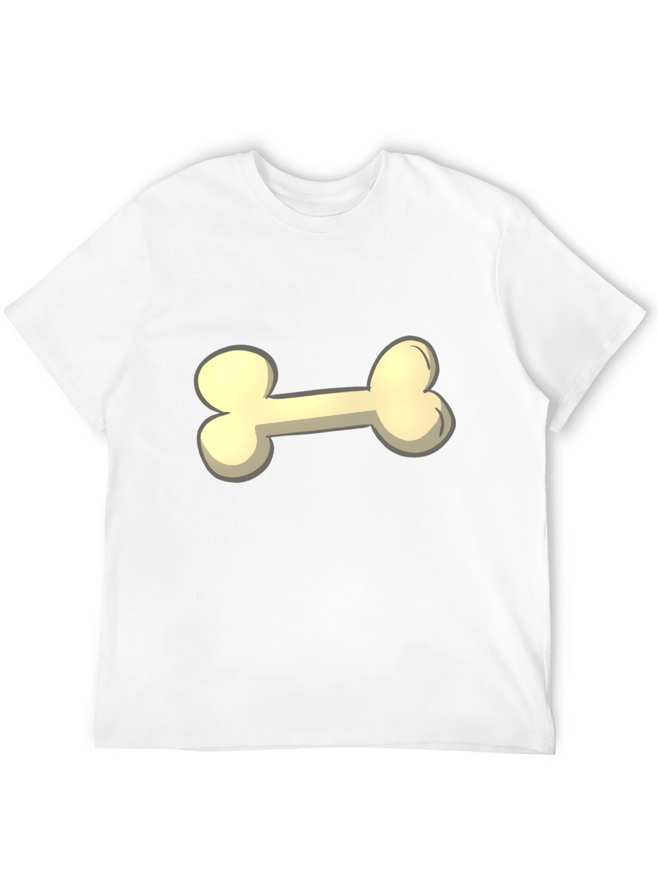 Cartoon Bone Graphic Tee - Black Casual T-Shirt