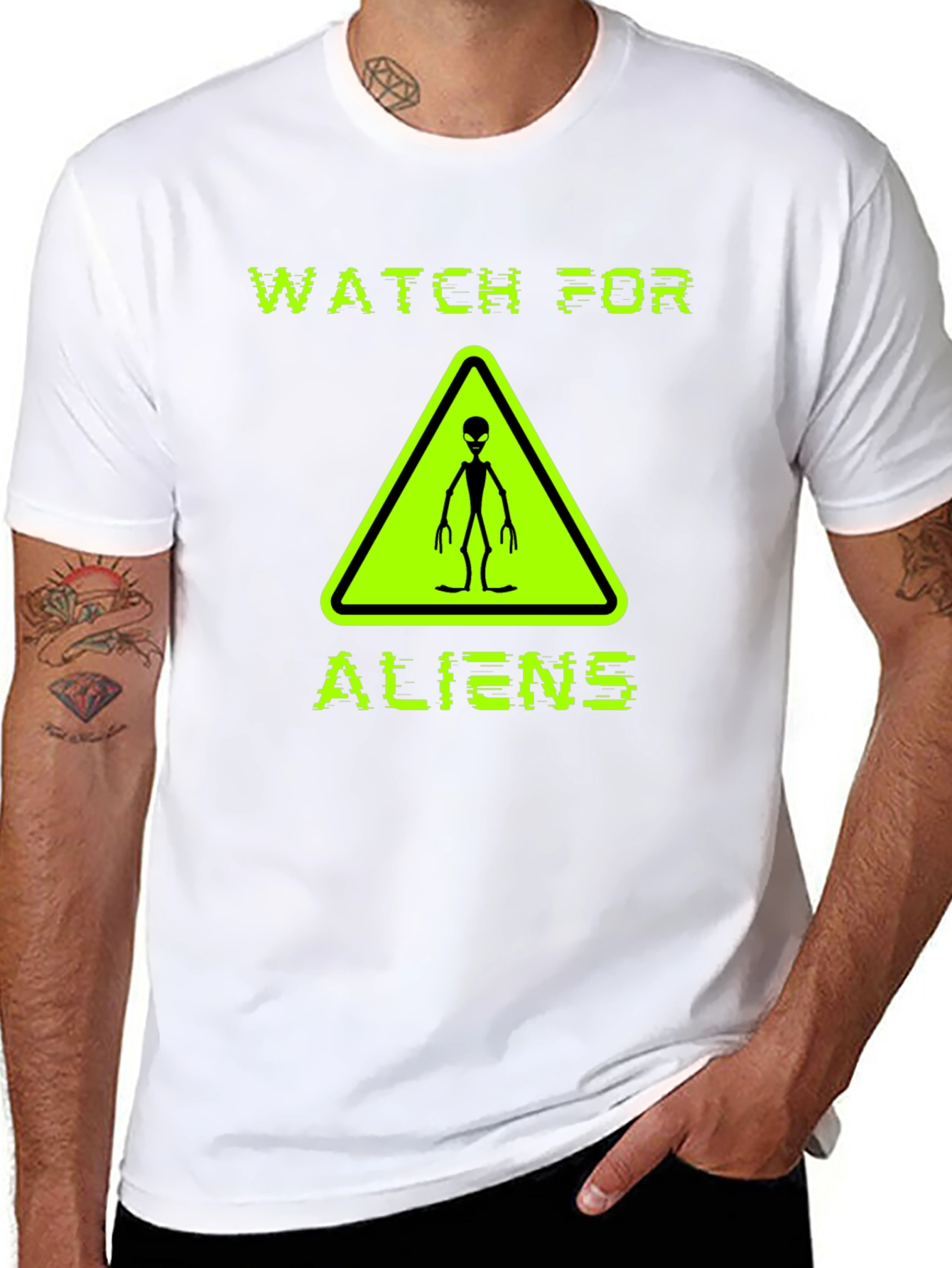 Watch For Aliens Graphic Tee - Black