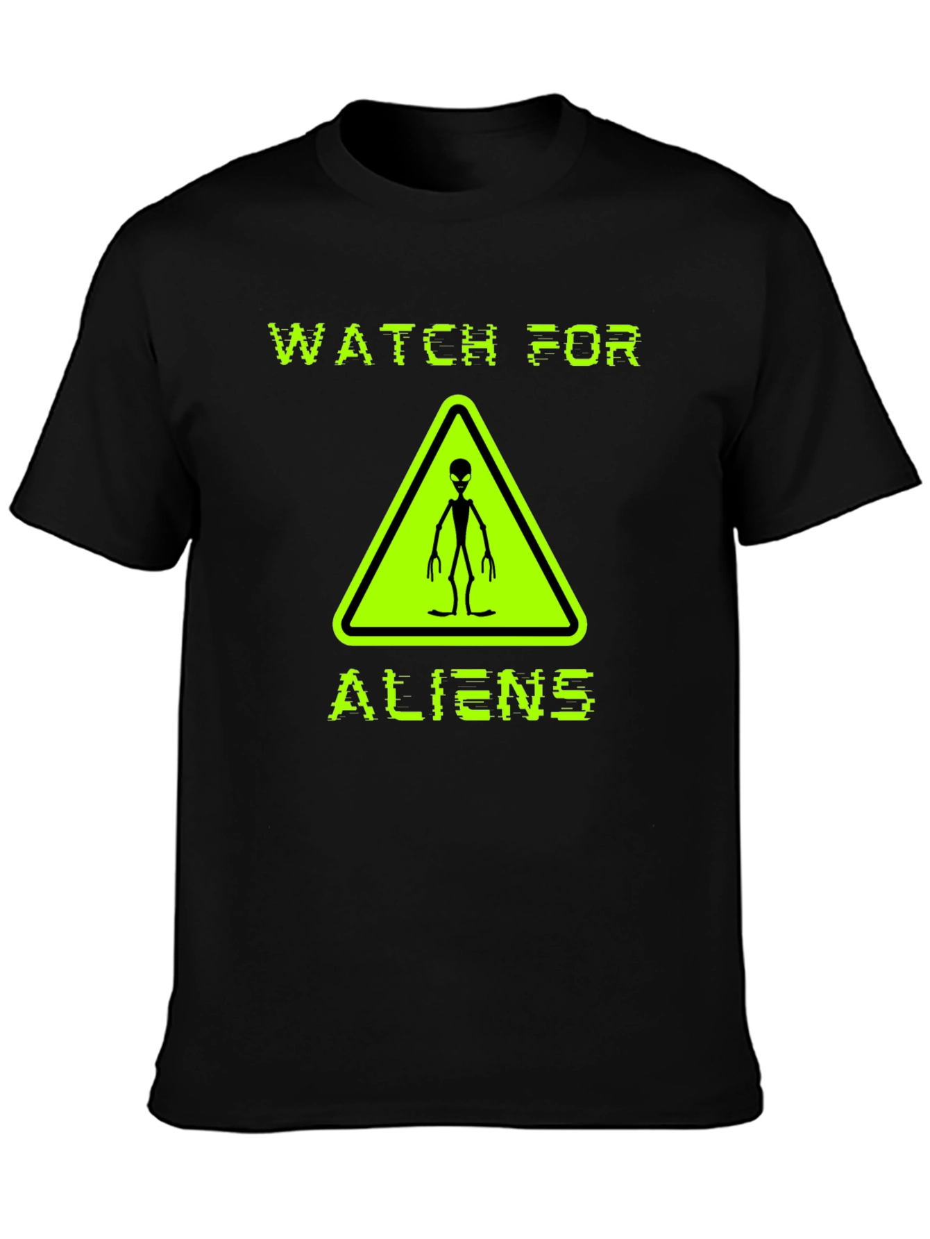 Watch For Aliens Graphic Tee - Black