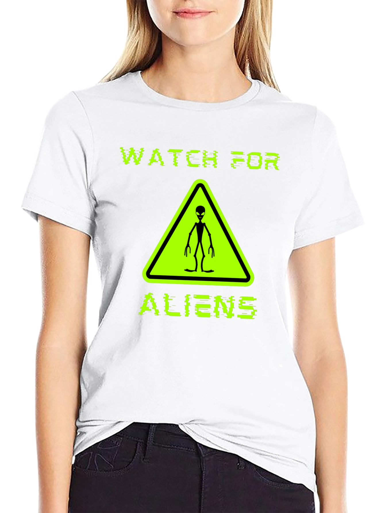 Watch For Aliens Graphic Tee - Black