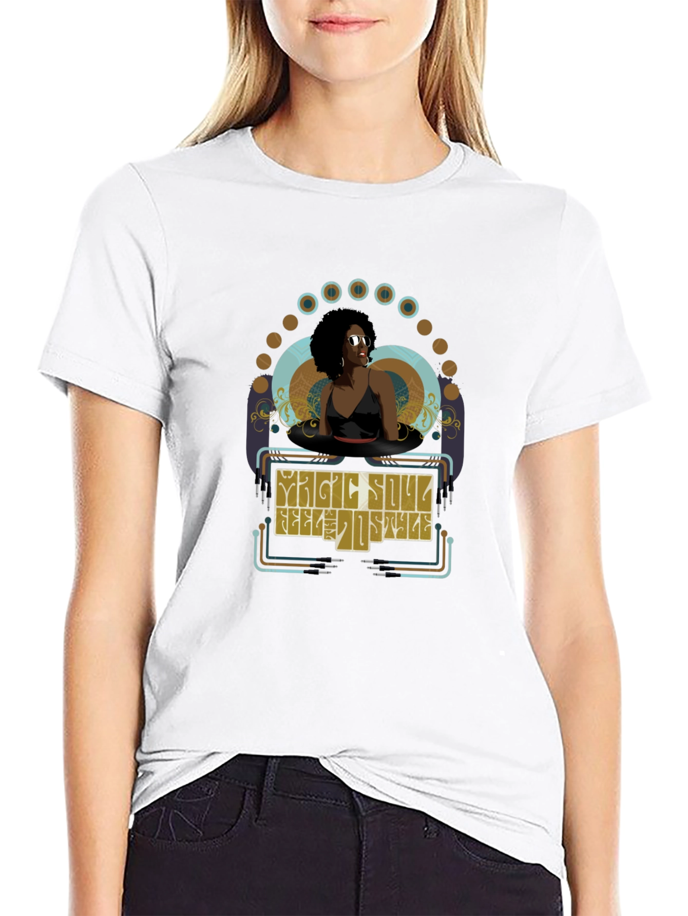Magic Soul Style Black Graphic T-Shirt