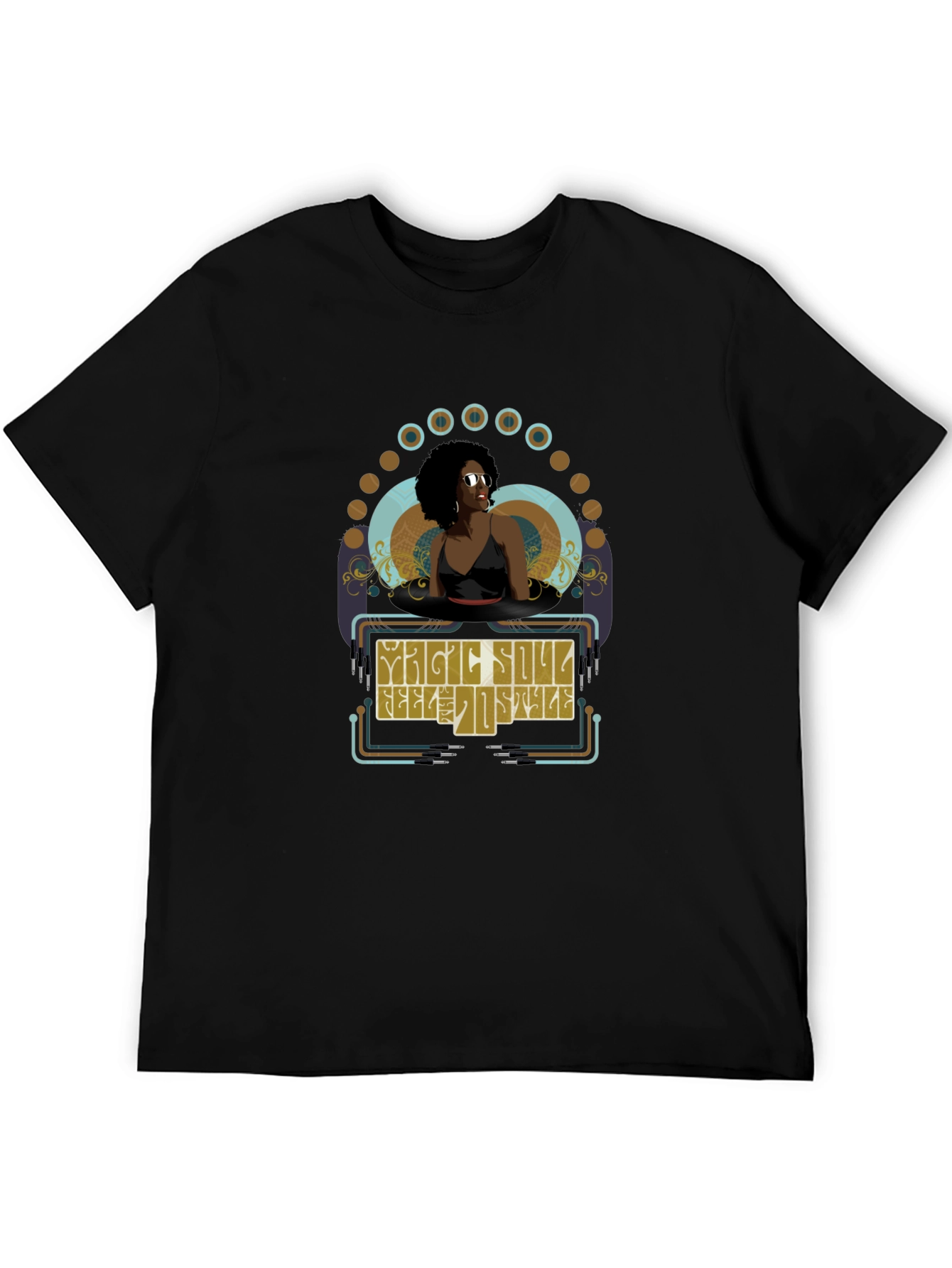 Magic Soul Style Black Graphic T-Shirt