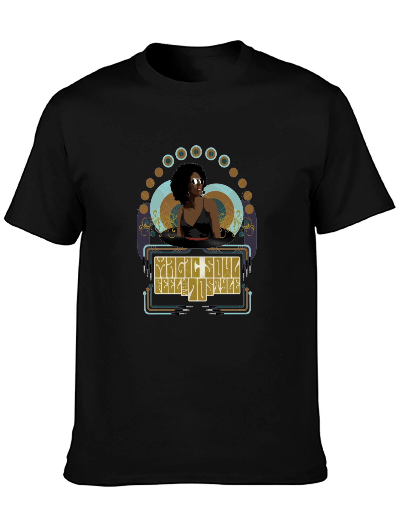 Magic Soul Style Black Graphic T-Shirt
