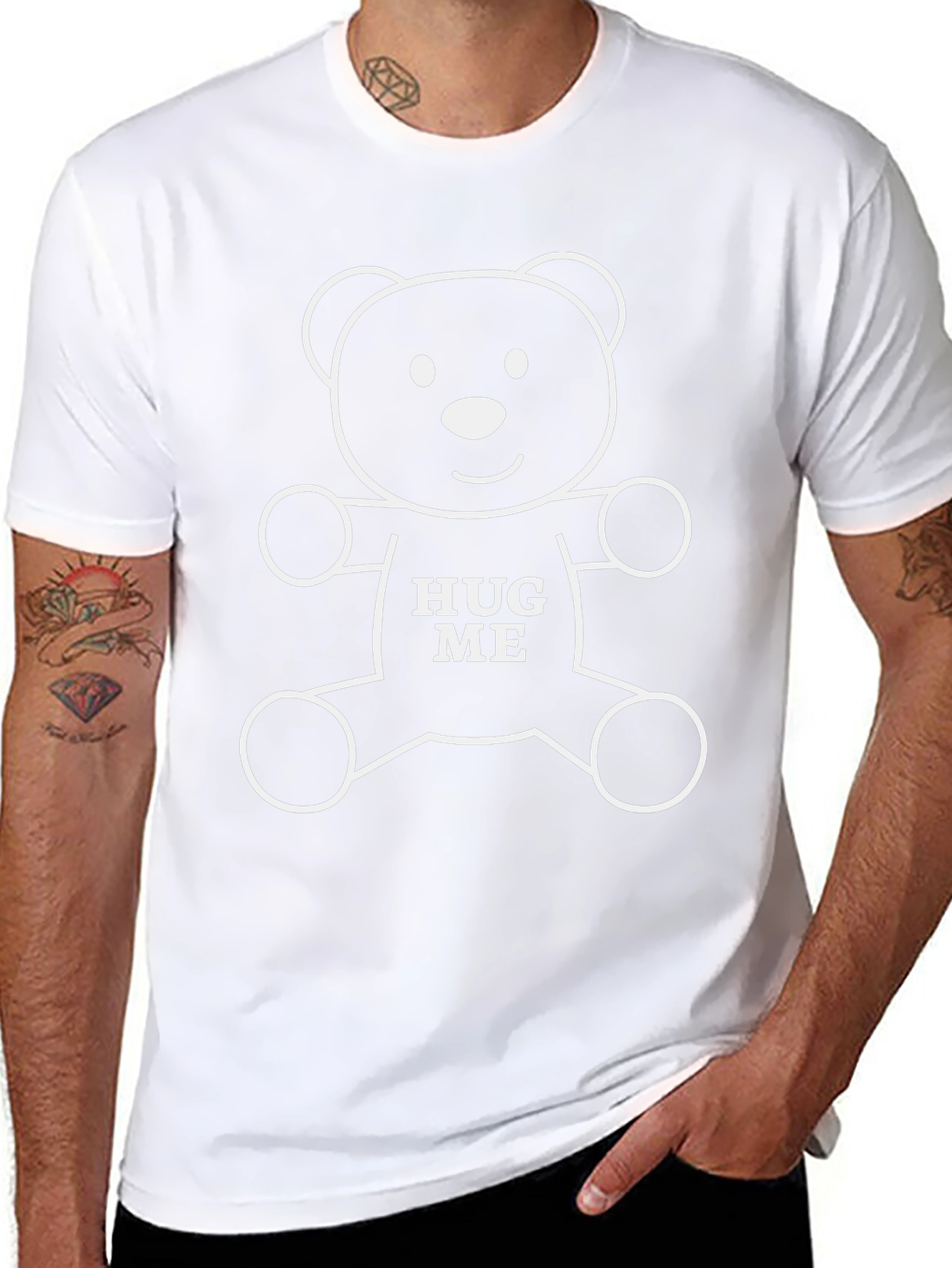 Cute Bear Hug Me Graphic T-Shirt