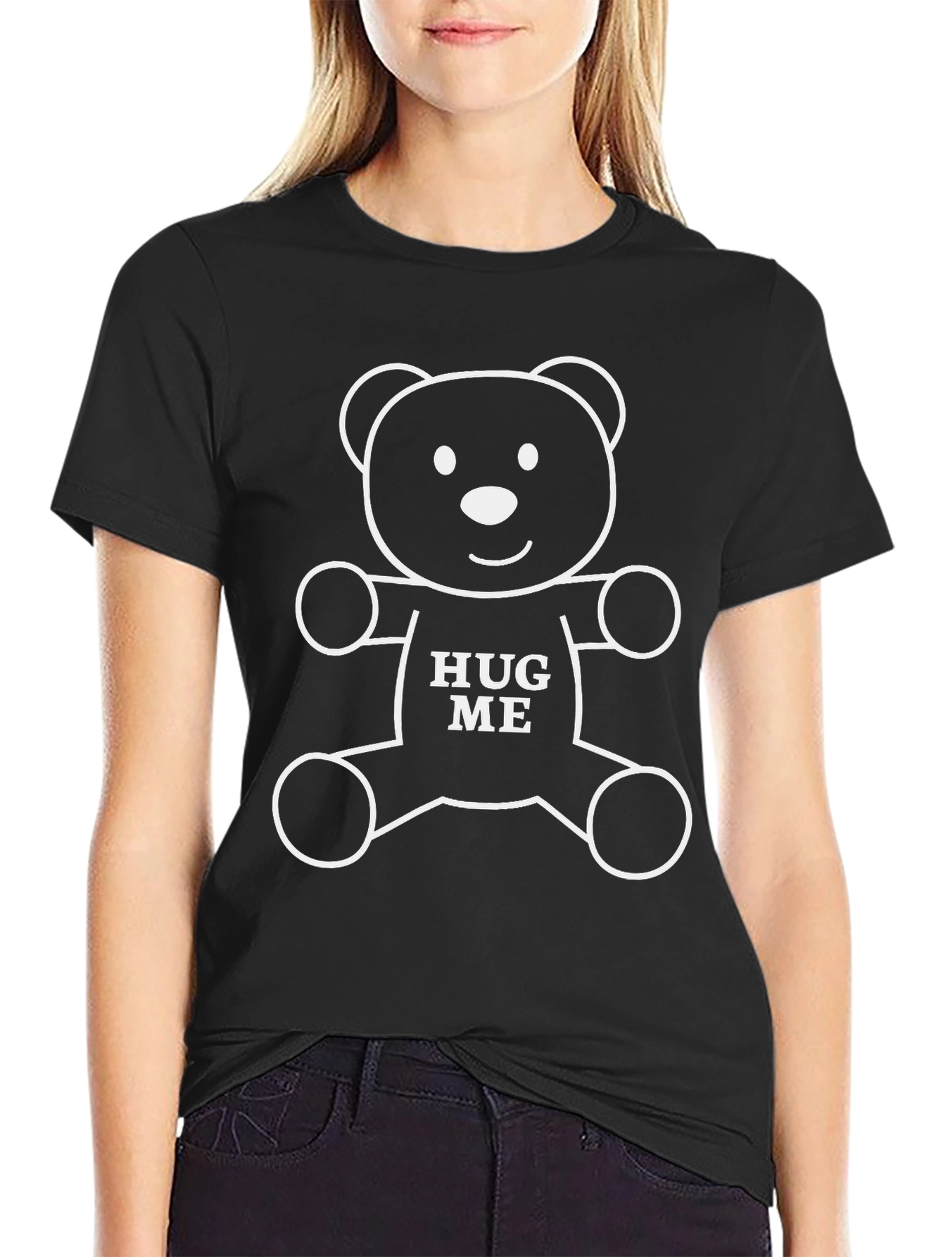 Cute Bear Hug Me Graphic T-Shirt