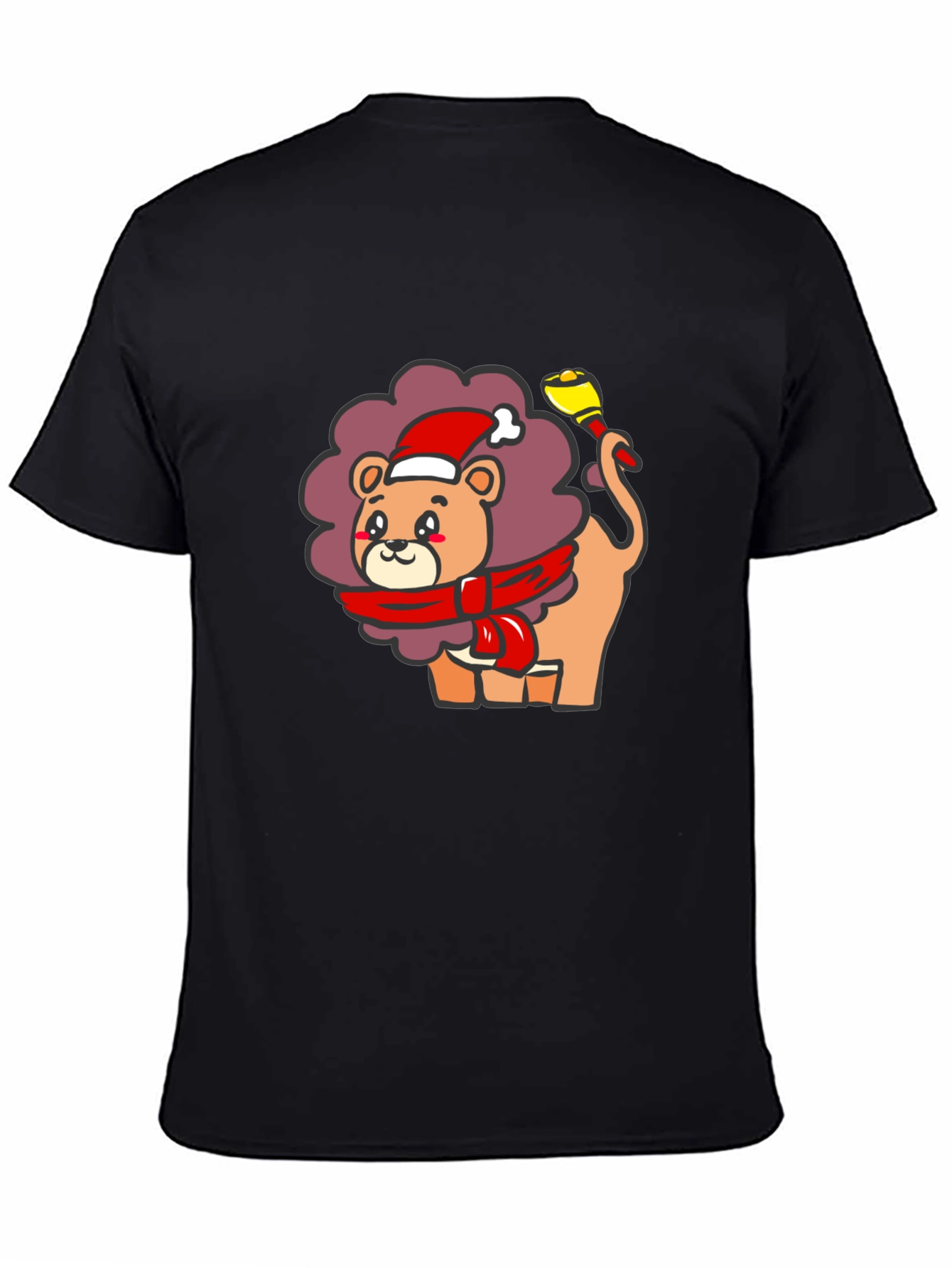 Festive Lion Graphic Tee - Black