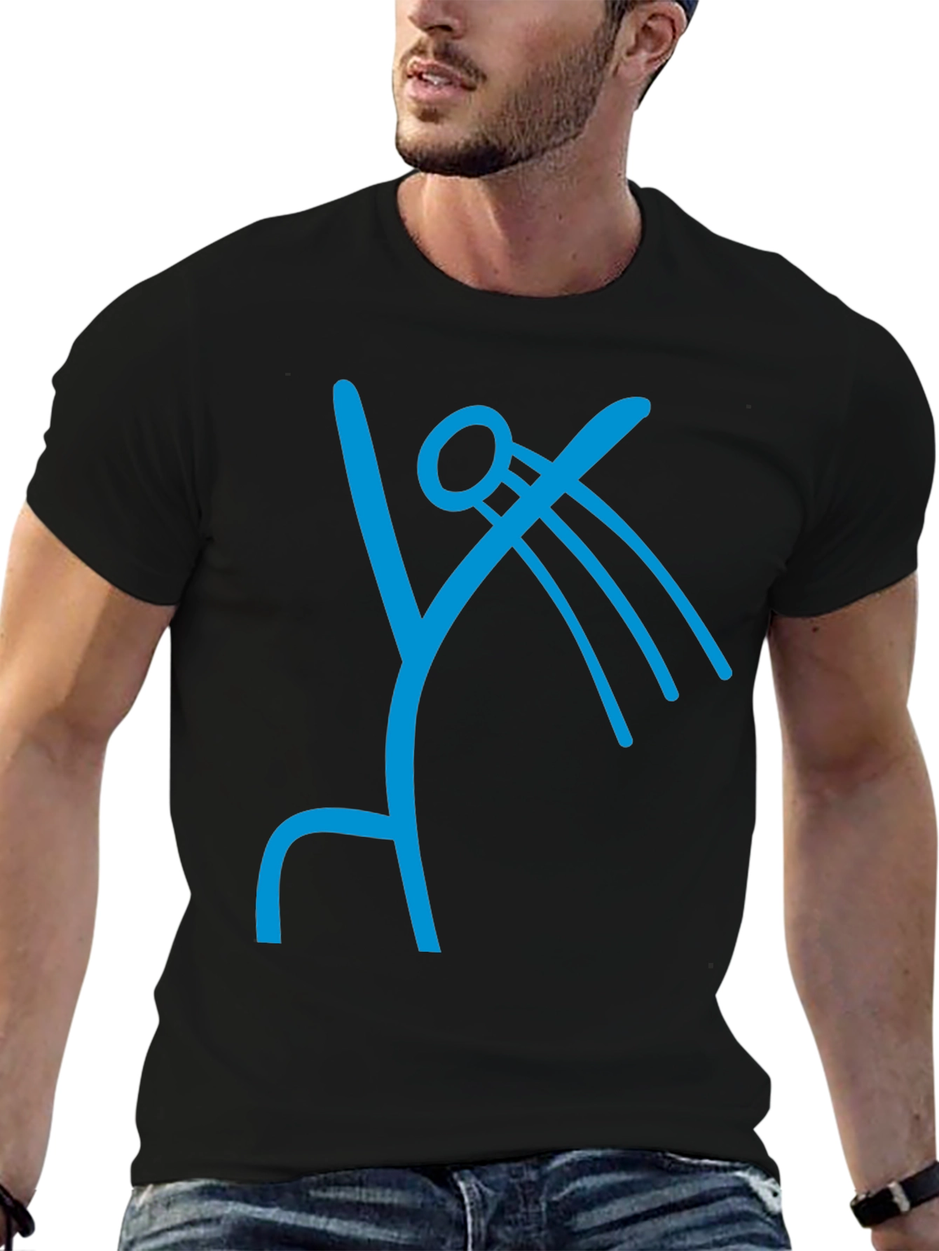 Abstract Symbol Graphic Tee - Modern Casual Shirt