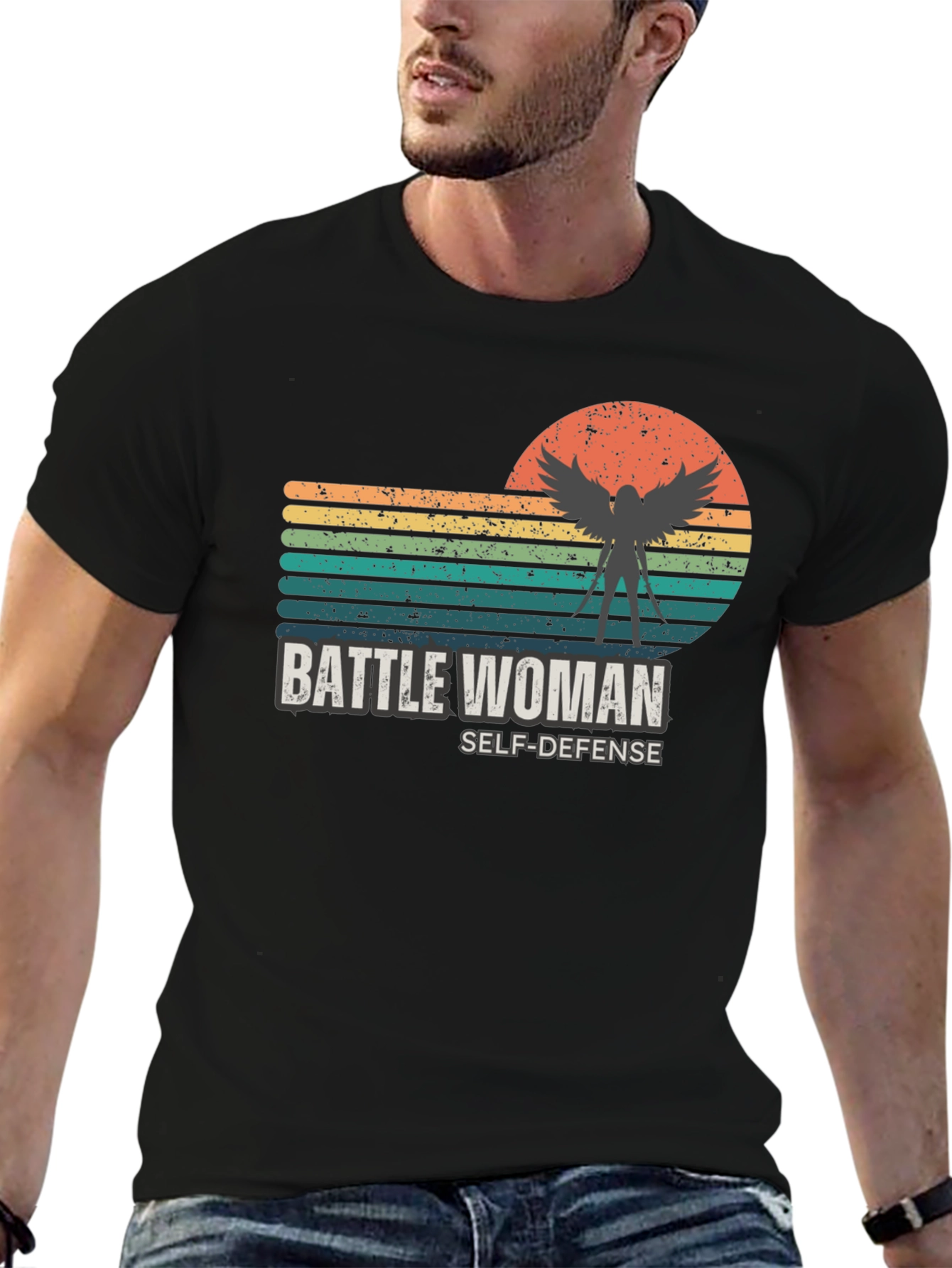 Battle Woman Self-Defense Graphic T-Shirt