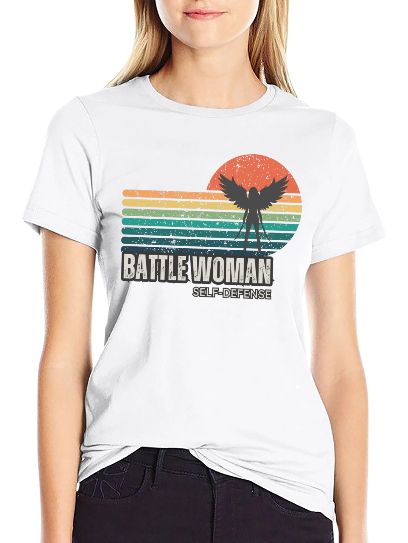 Battle Woman Self-Defense Graphic T-Shirt