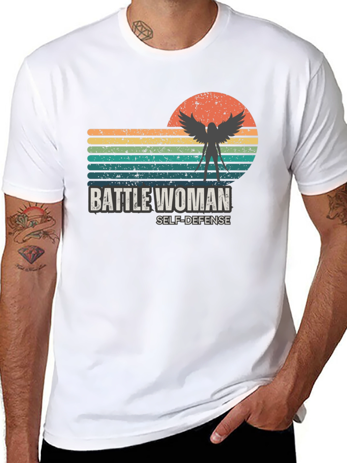 Battle Woman Self-Defense Graphic T-Shirt