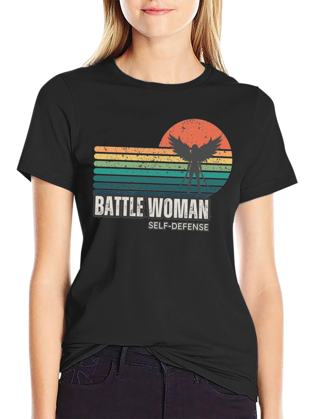 Battle Woman Self-Defense Graphic T-Shirt