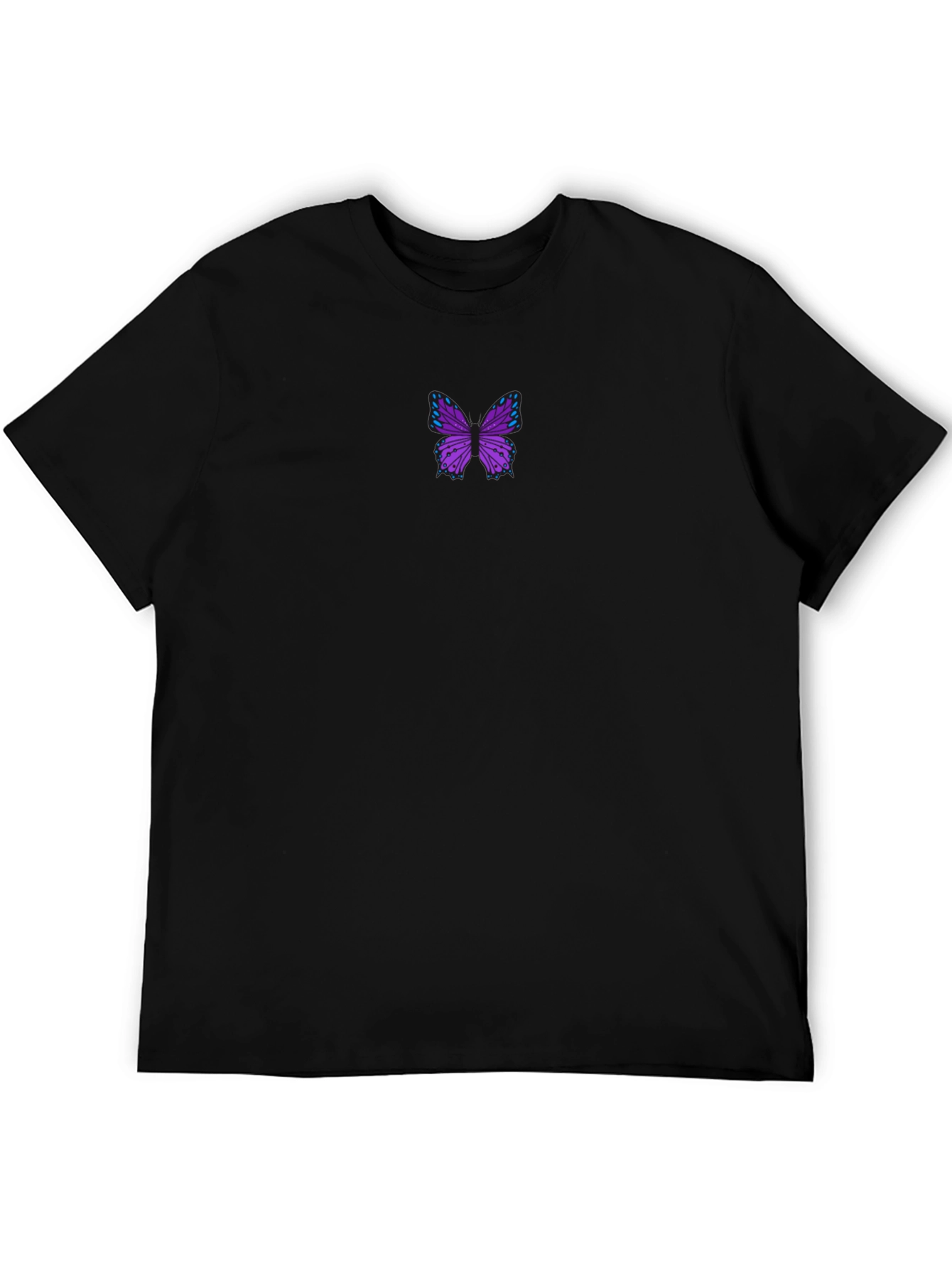 Butterfly Graphic Tee - Stylish Black Cotton Blend