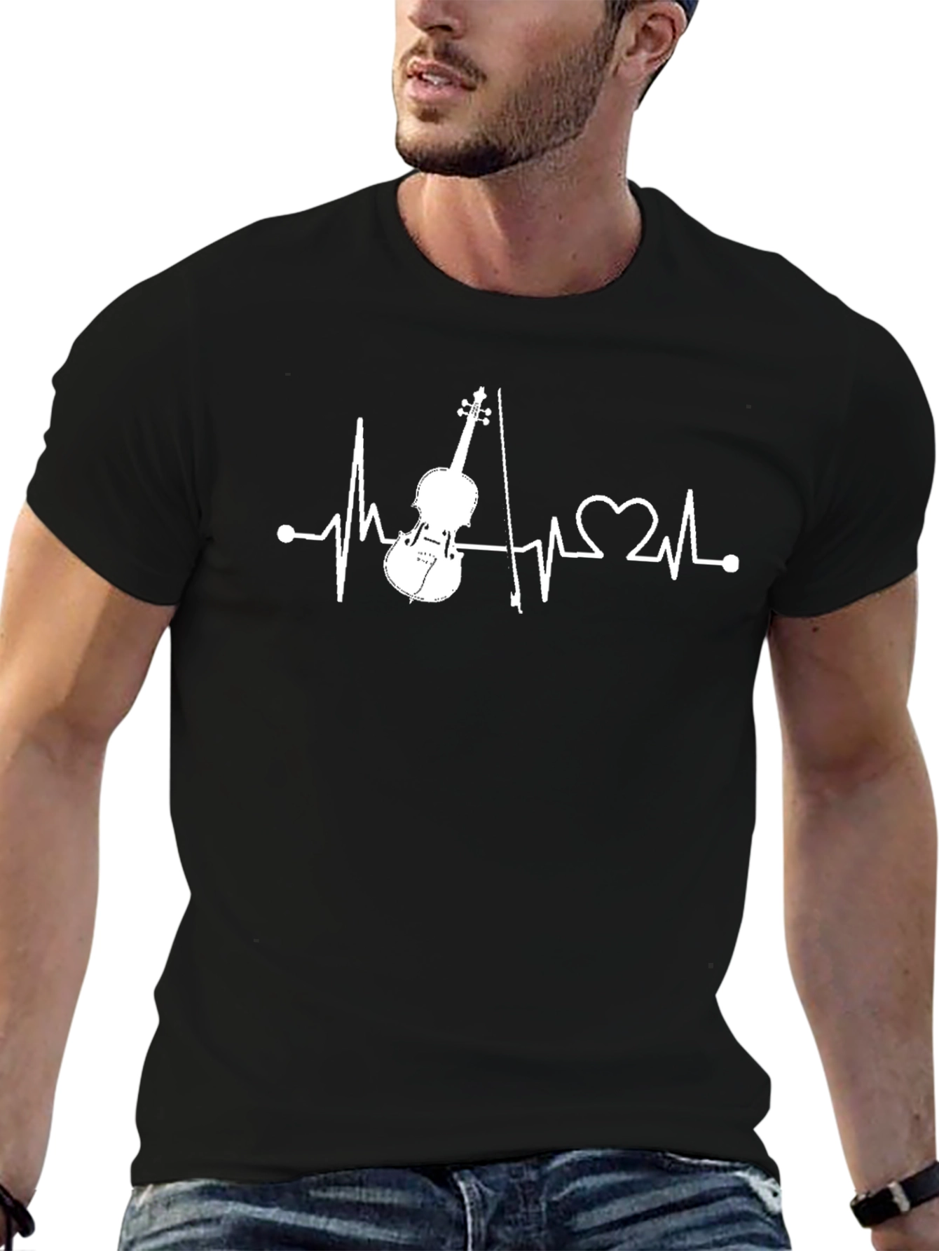 Violin Heartbeat T-Shirt - Music Lover Tee