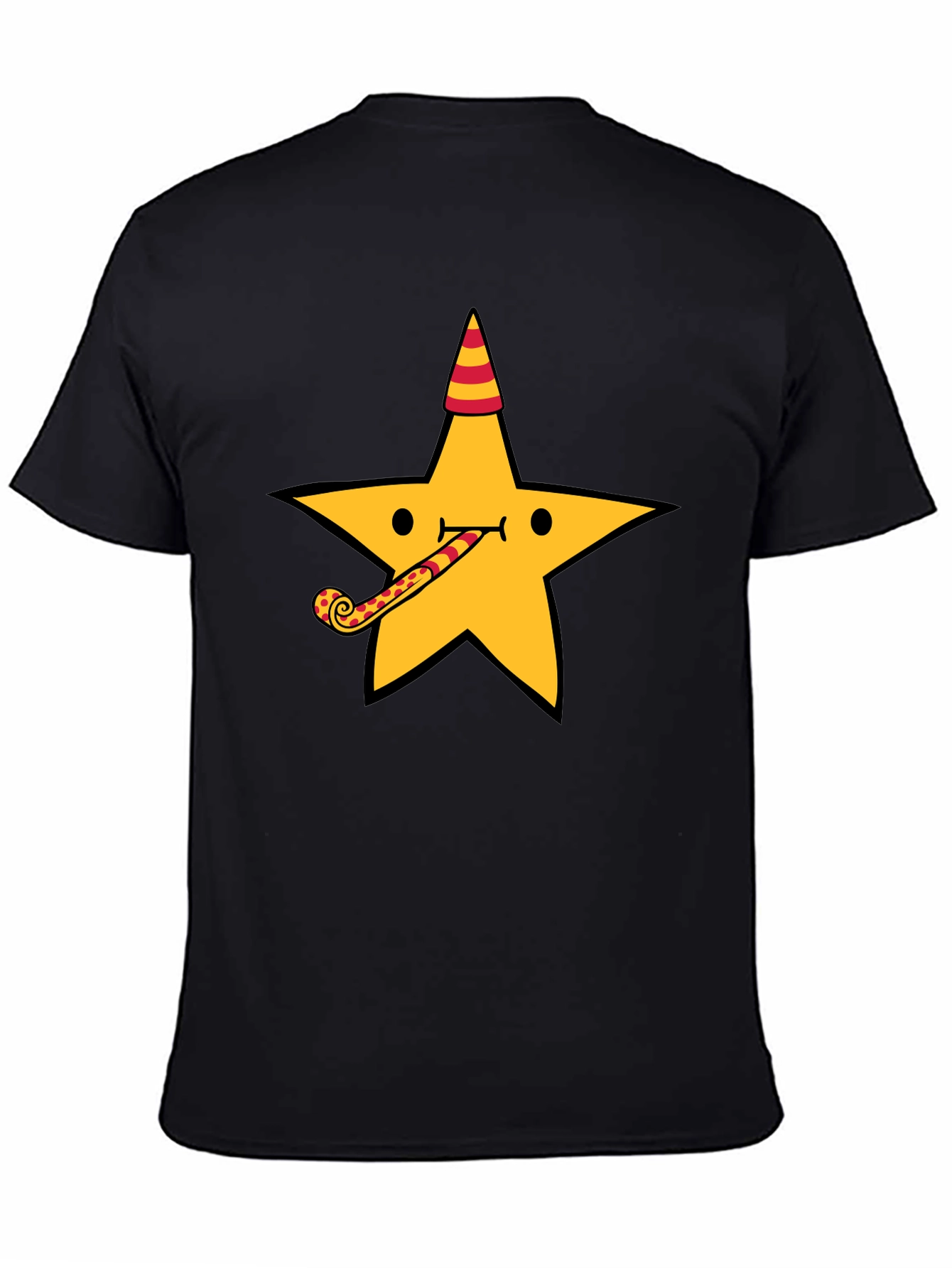 Party Star Graphic Tee - Fun Black T-Shirt