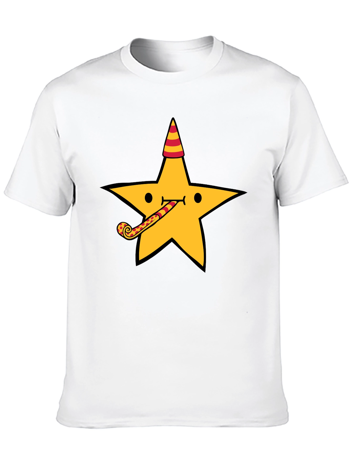 Party Star Graphic Tee - Fun Black T-Shirt