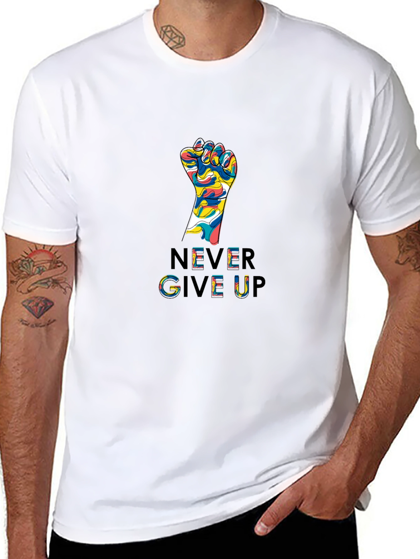 Never Give Up Graphic T-Shirt