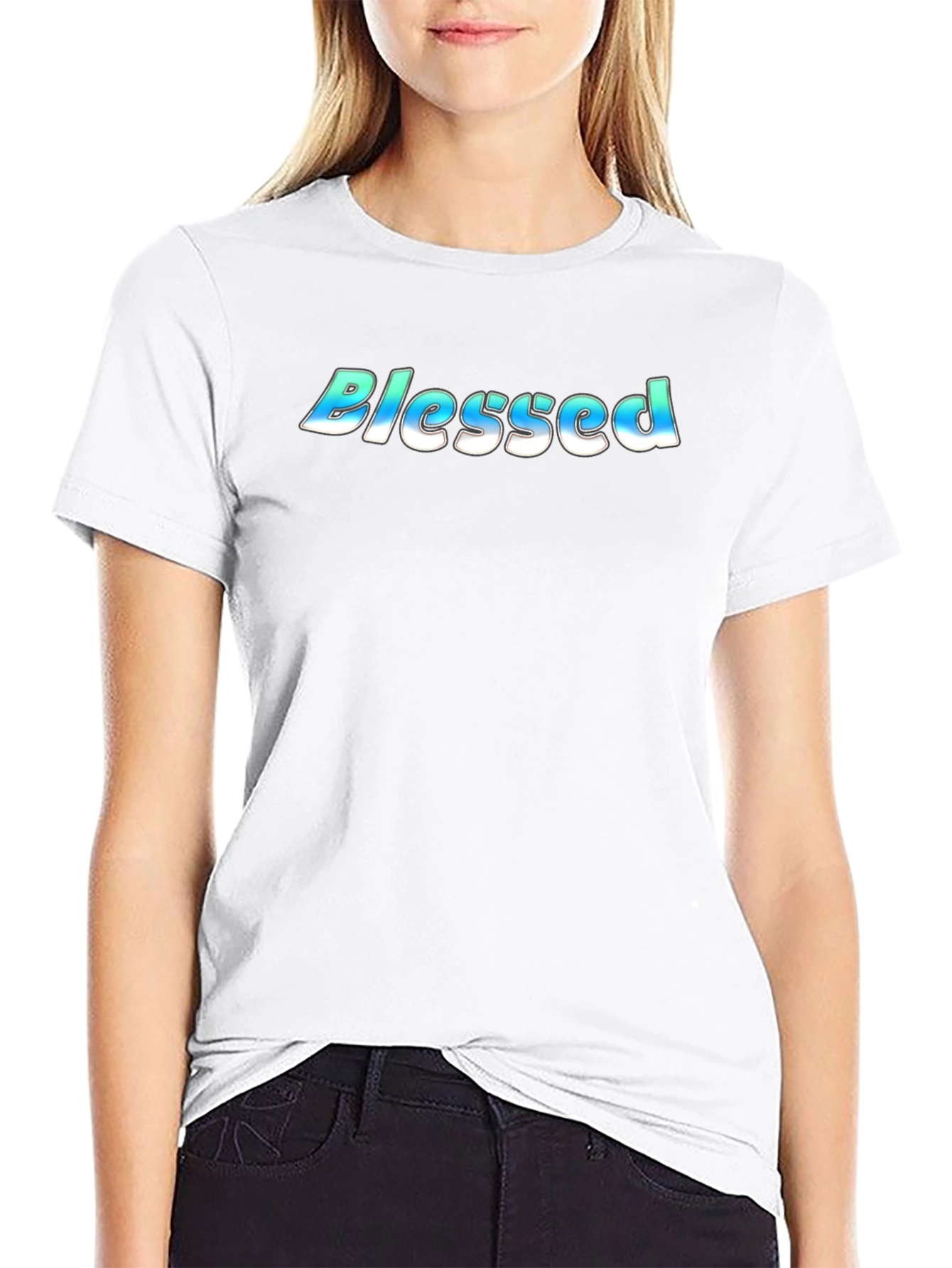 Blessed Graphic Tee - Black Cotton Comfort