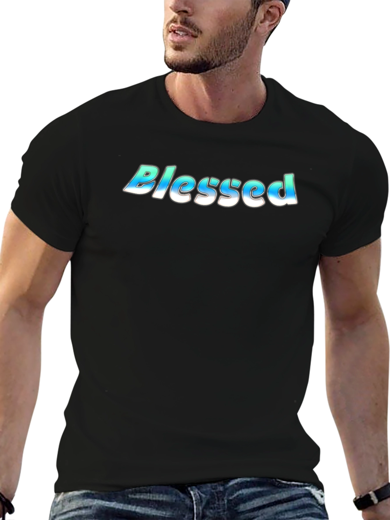 Blessed Graphic Tee - Black Cotton Comfort
